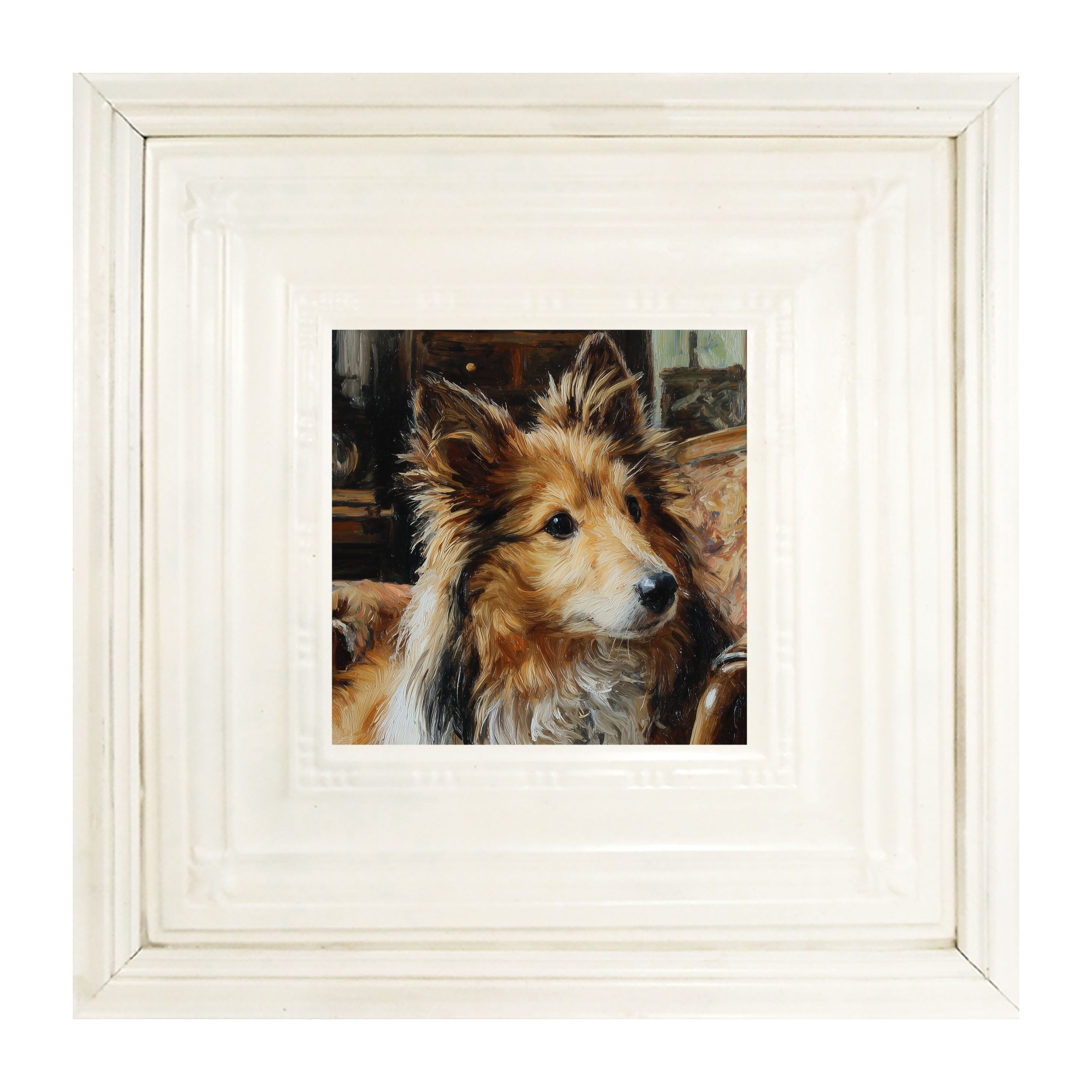 Armchair with Shetland Sheepdog