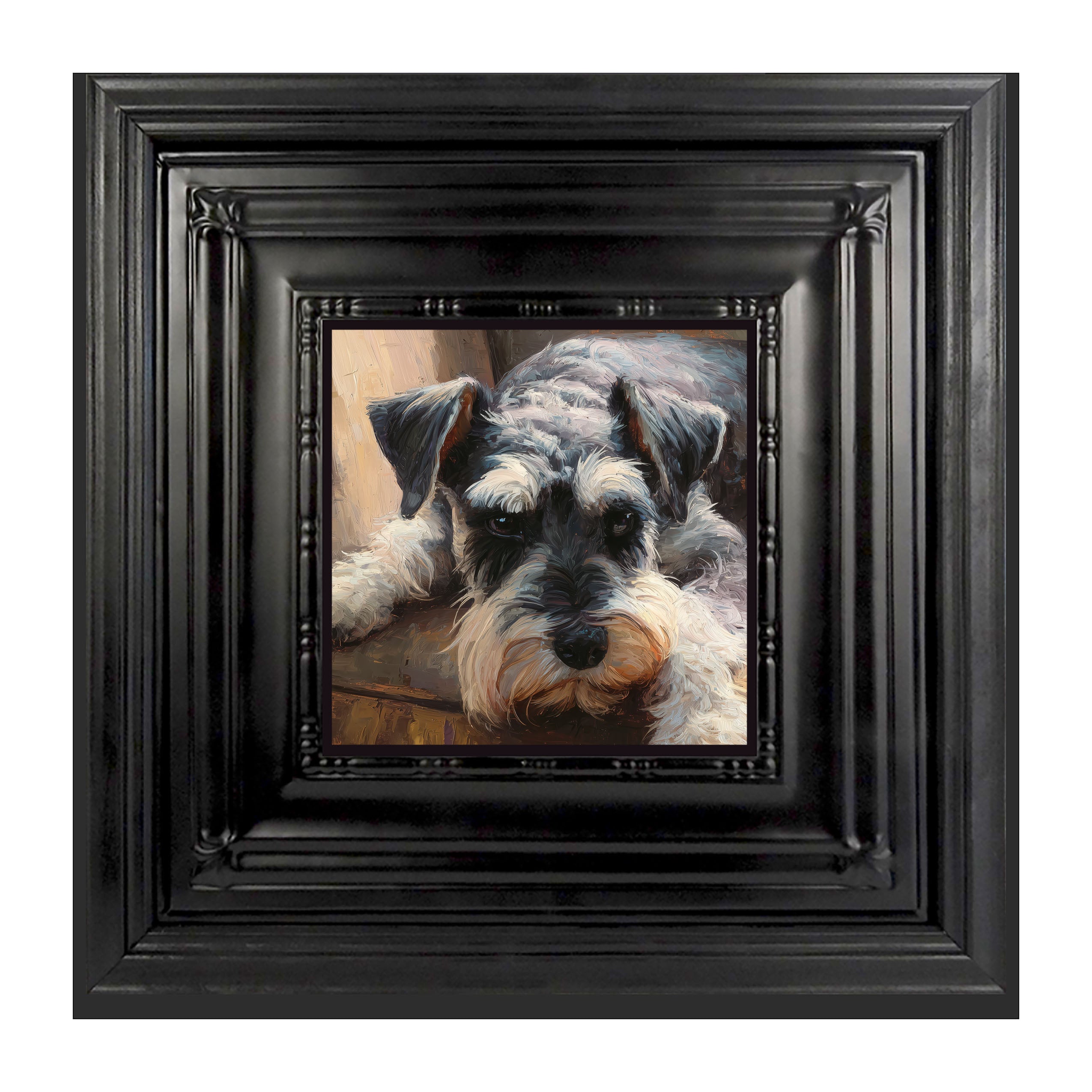 Armchair with Mini Schnauzer Dog