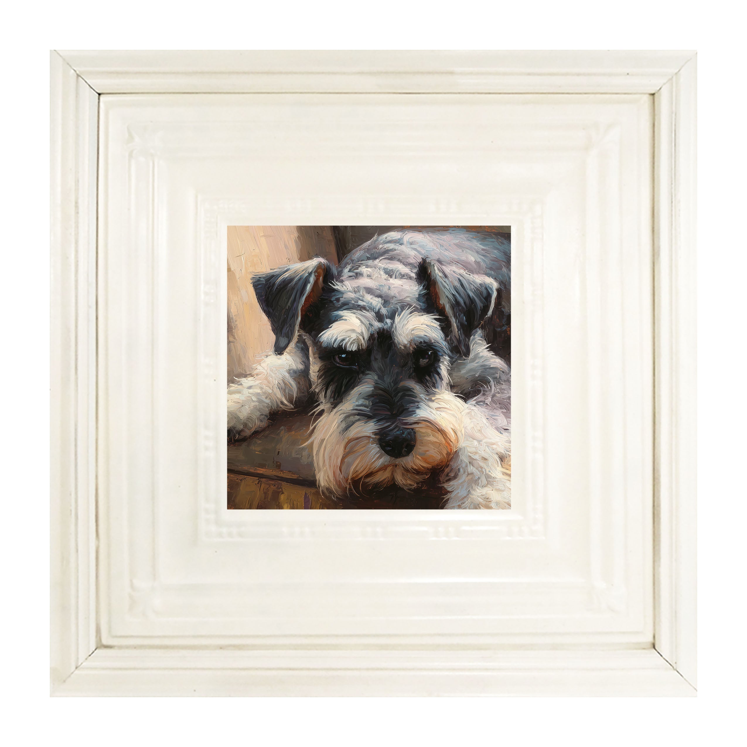 Armchair with Mini Schnauzer Dog