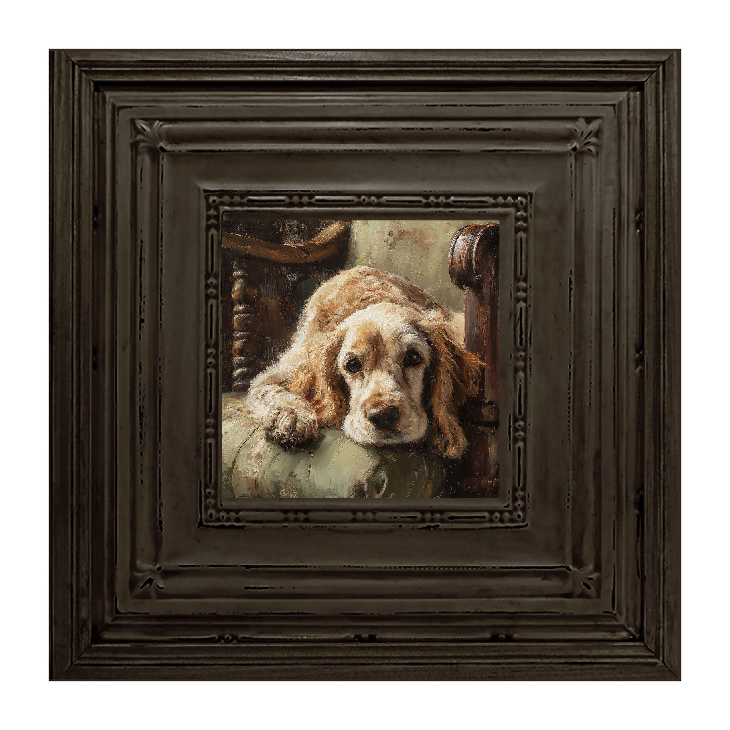 Armchair with Cocker Spaniel Dog