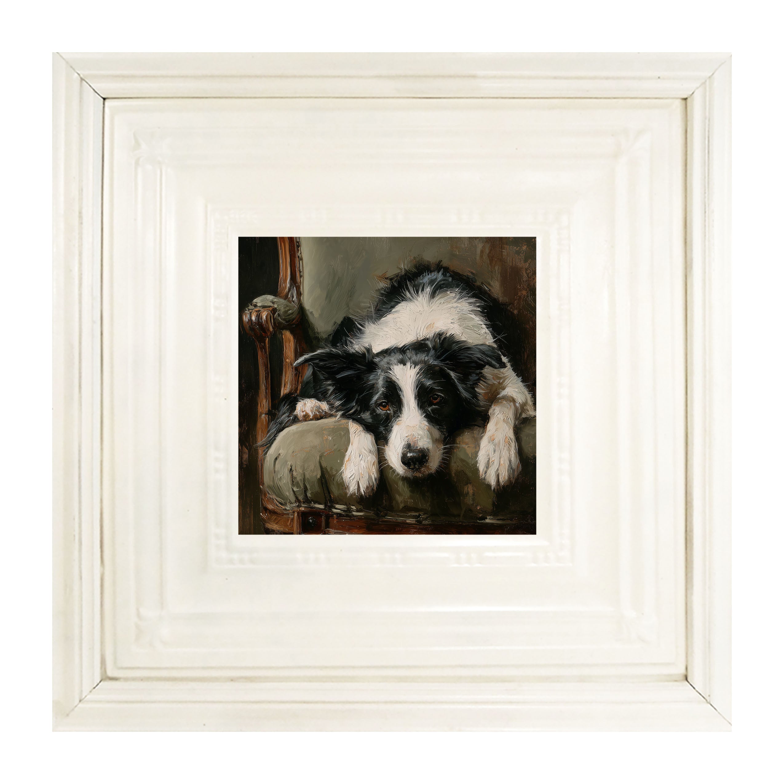 Armchair with Border Collie Dog