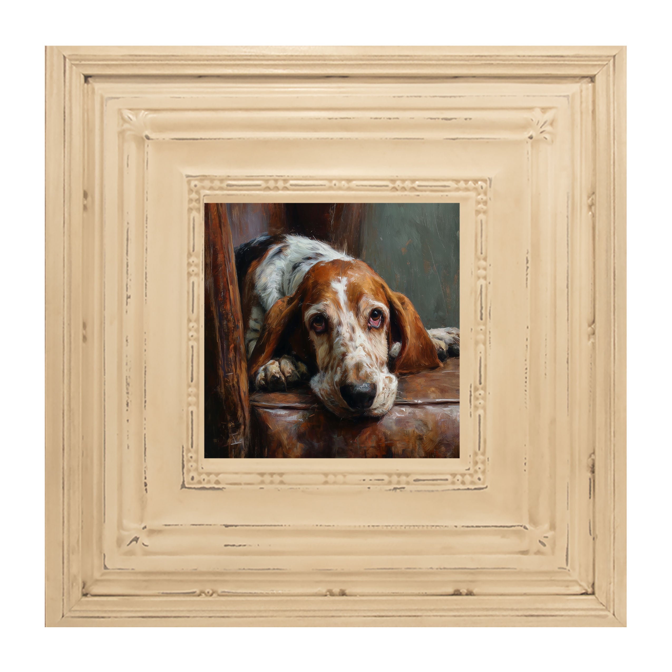 Armchair with Basset Hound