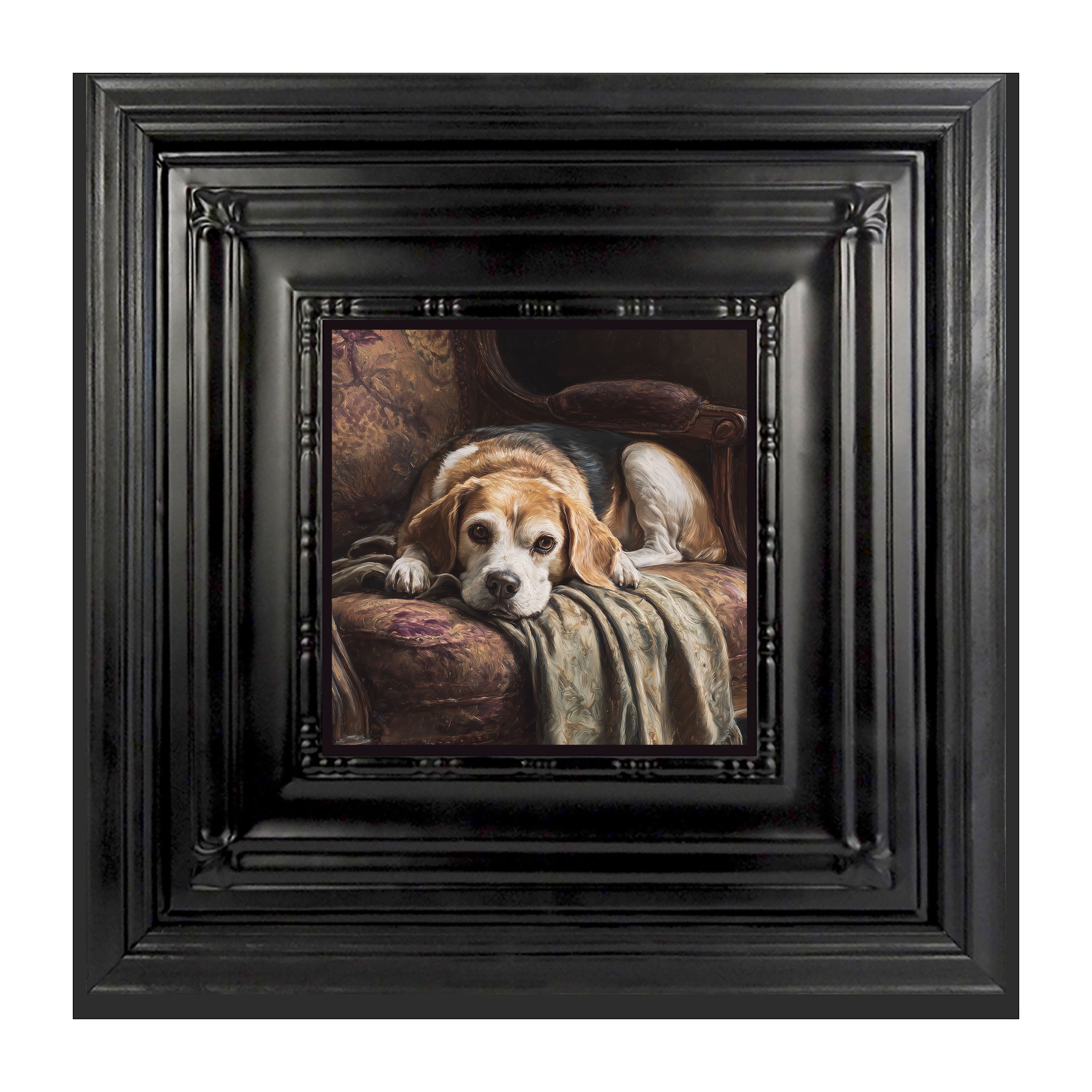 Armchair with Beagle Dog