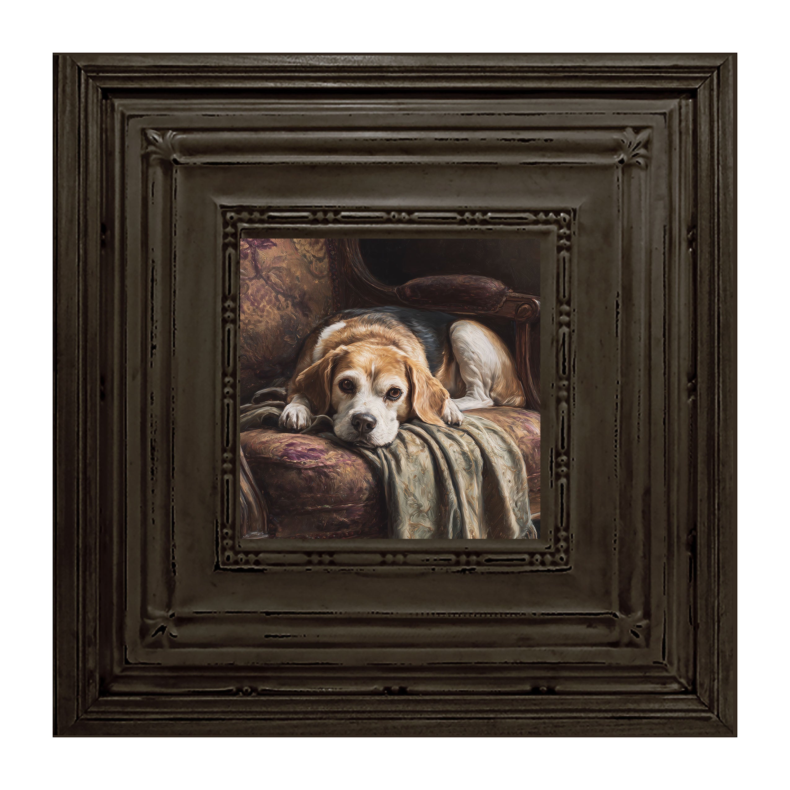 Armchair with Beagle Dog