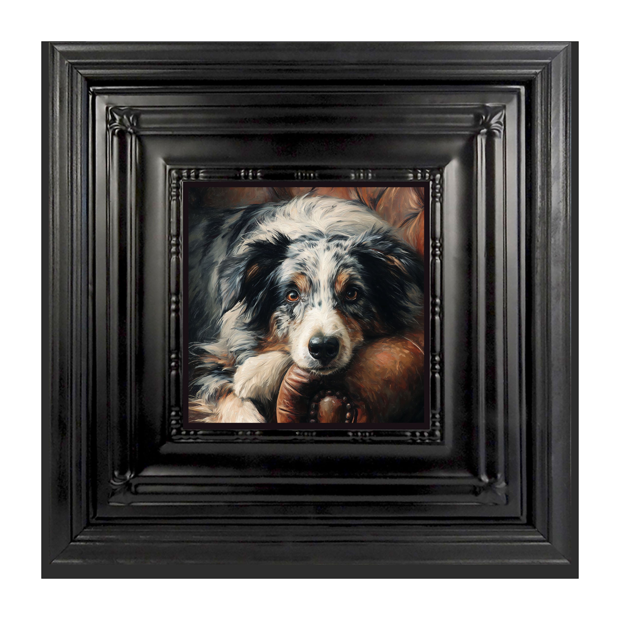 Armchair with Australian Shephard Dog