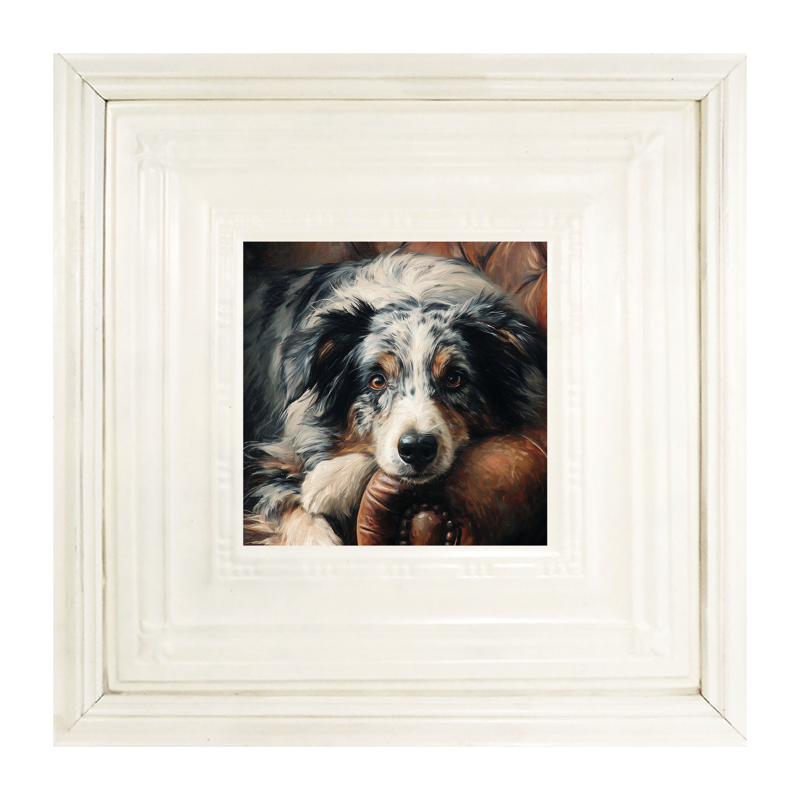 Armchair with Australian Shephard Dog