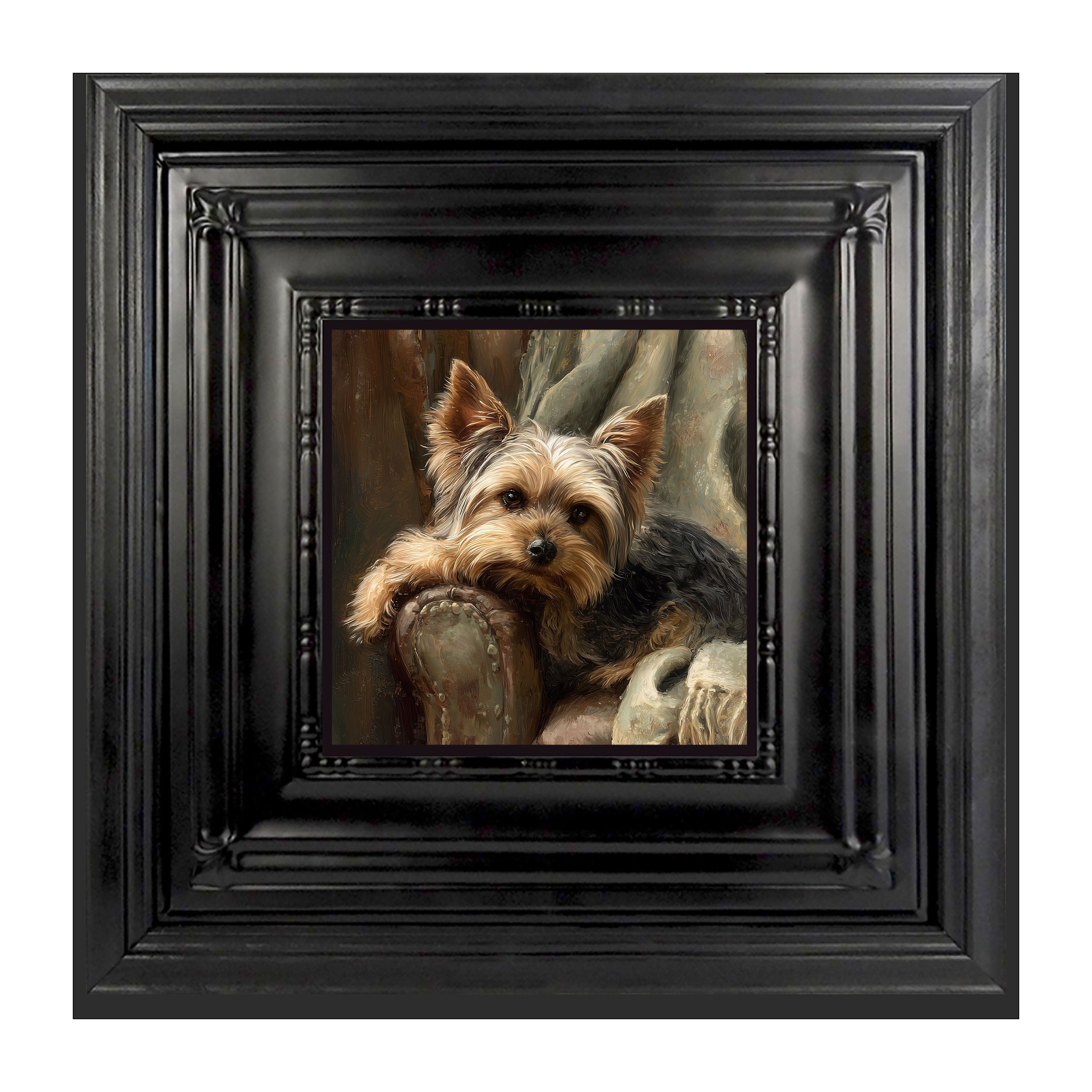 Armchair with Yorkshire Terrier Dog