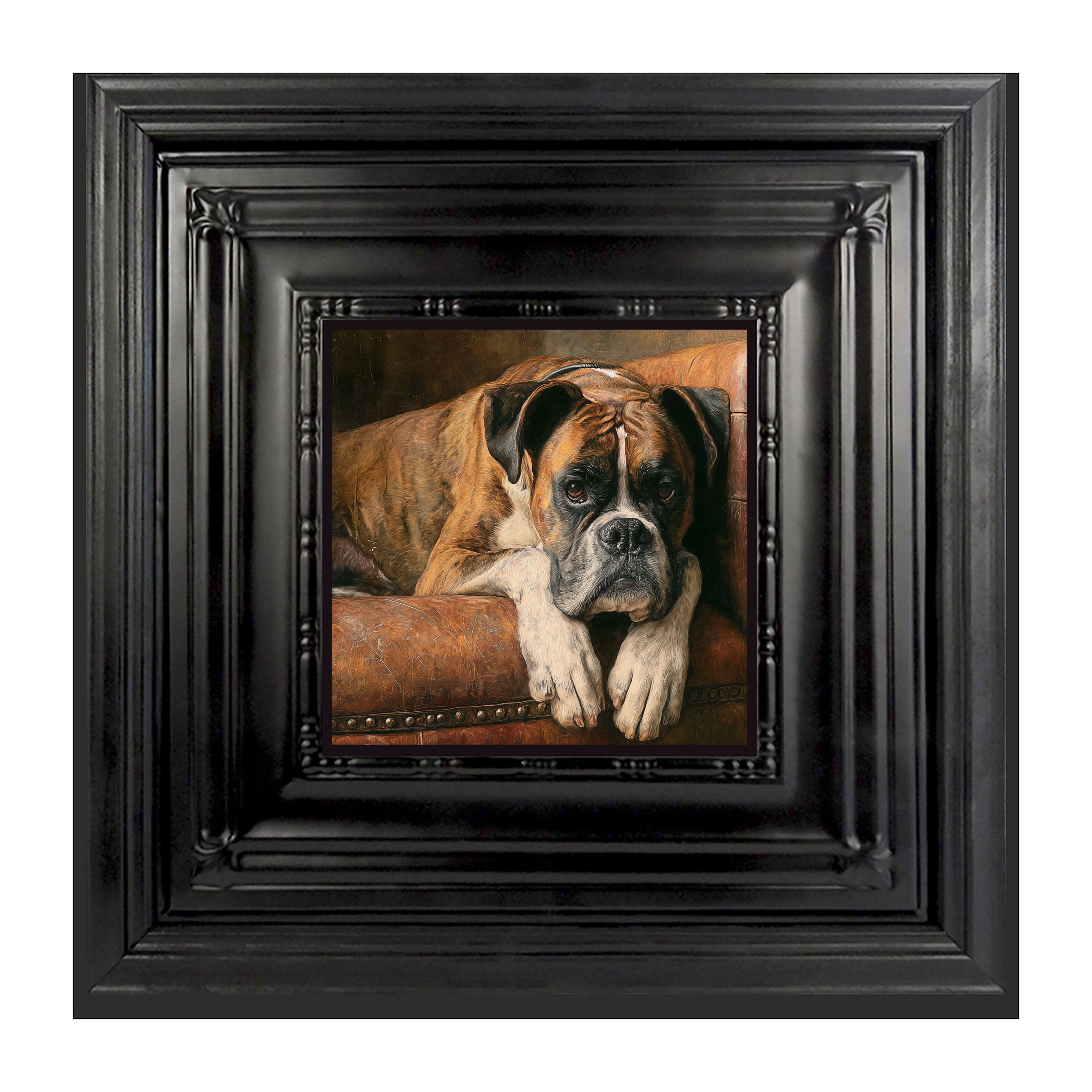 Armchair with Boxer Dog
