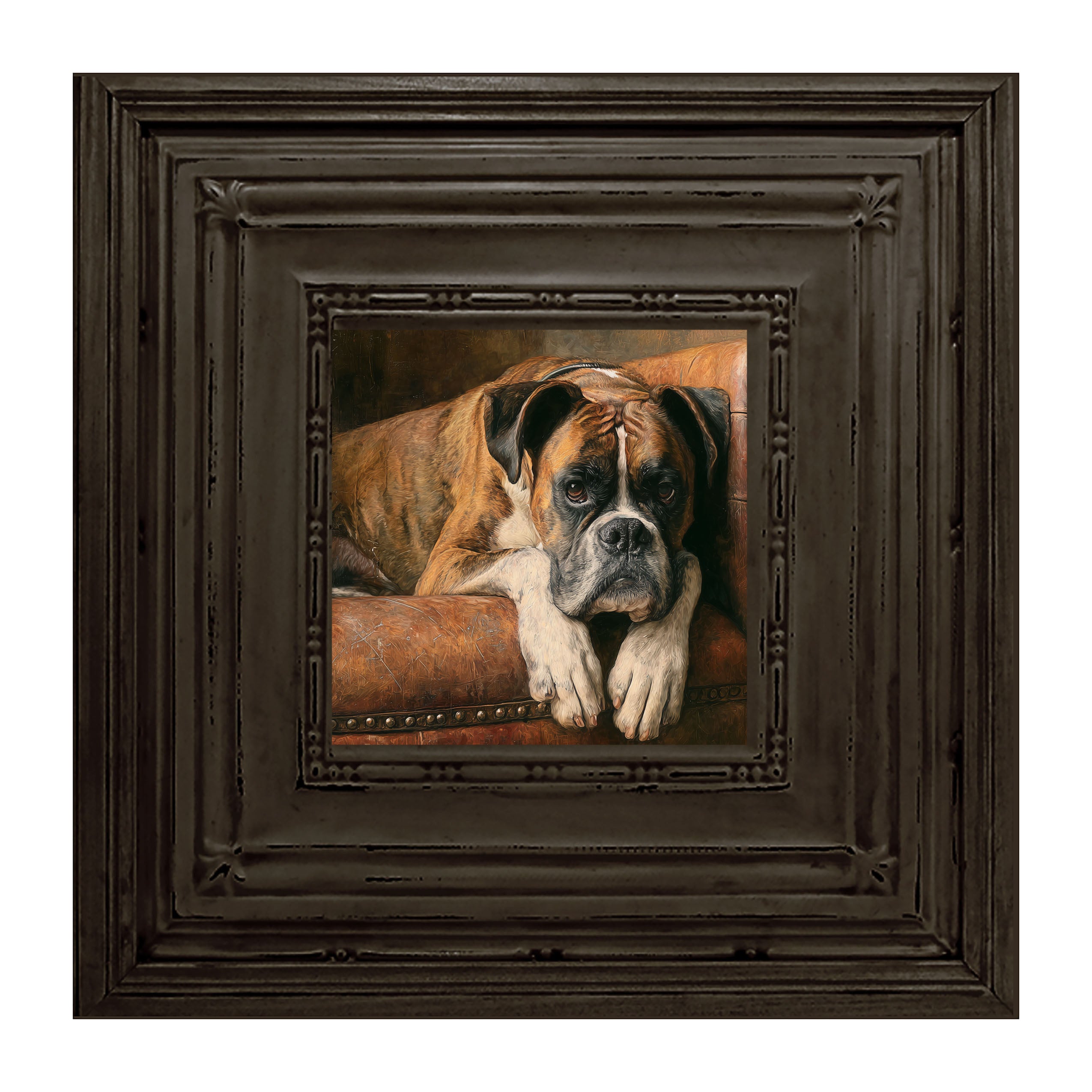 Armchair with Boxer Dog