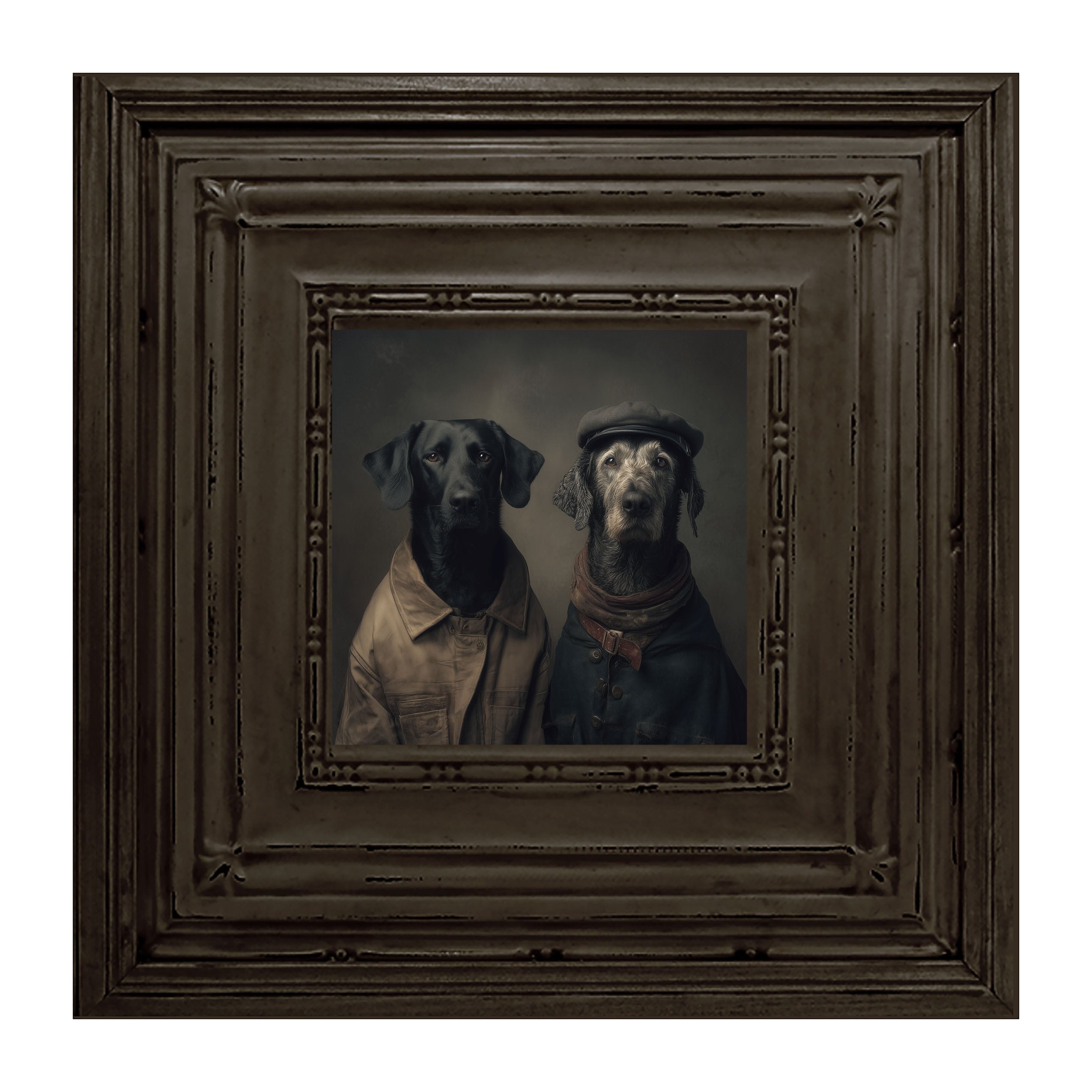 Portrait of Dogs in Coats