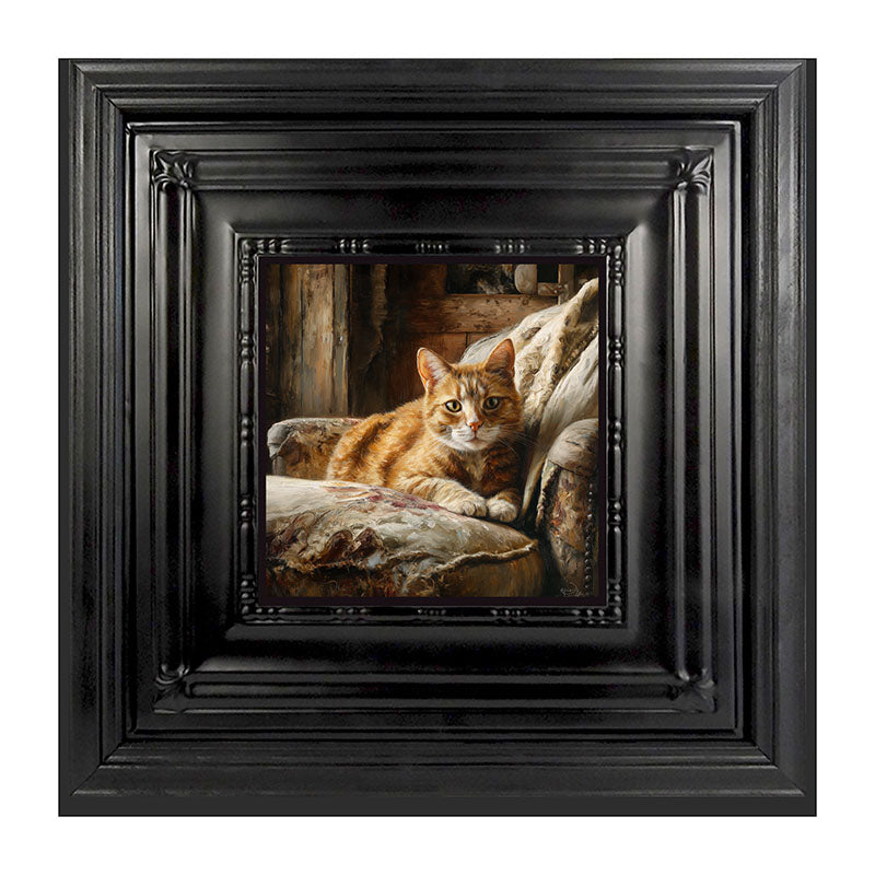 Armchair with Orange Tabby Cat