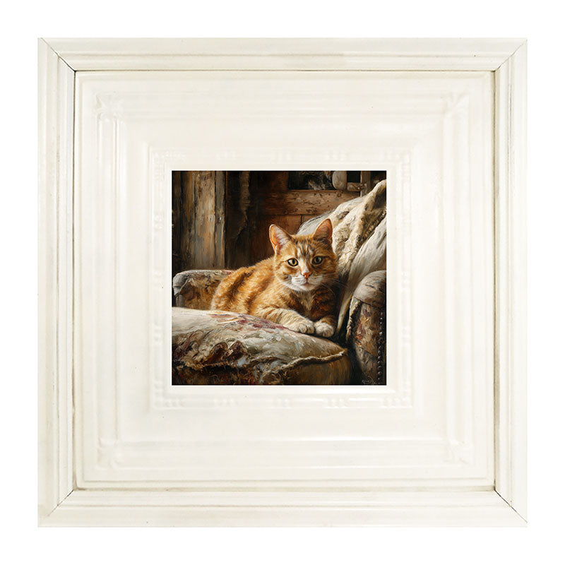Armchair with Orange Tabby Cat