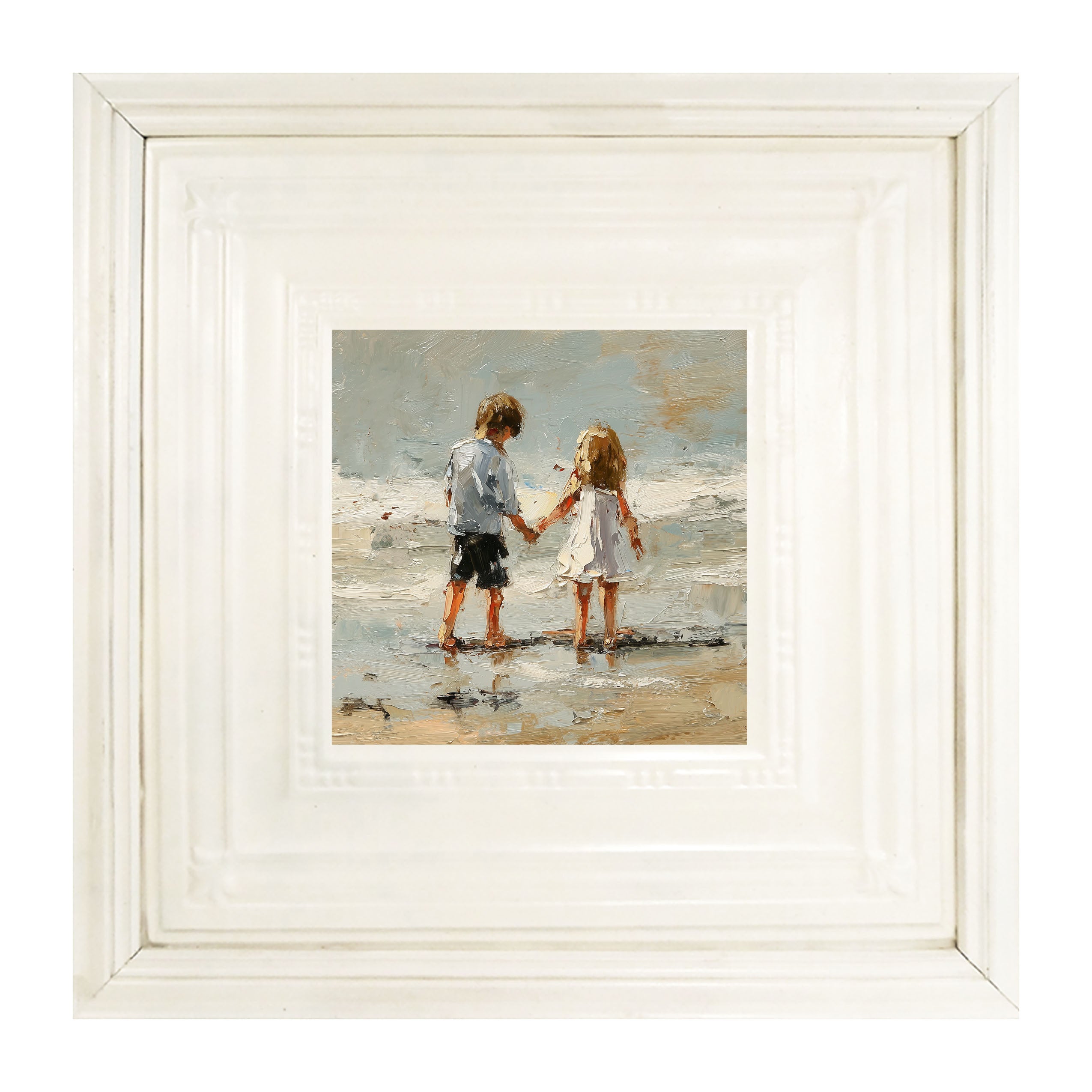 Children walking along Beach