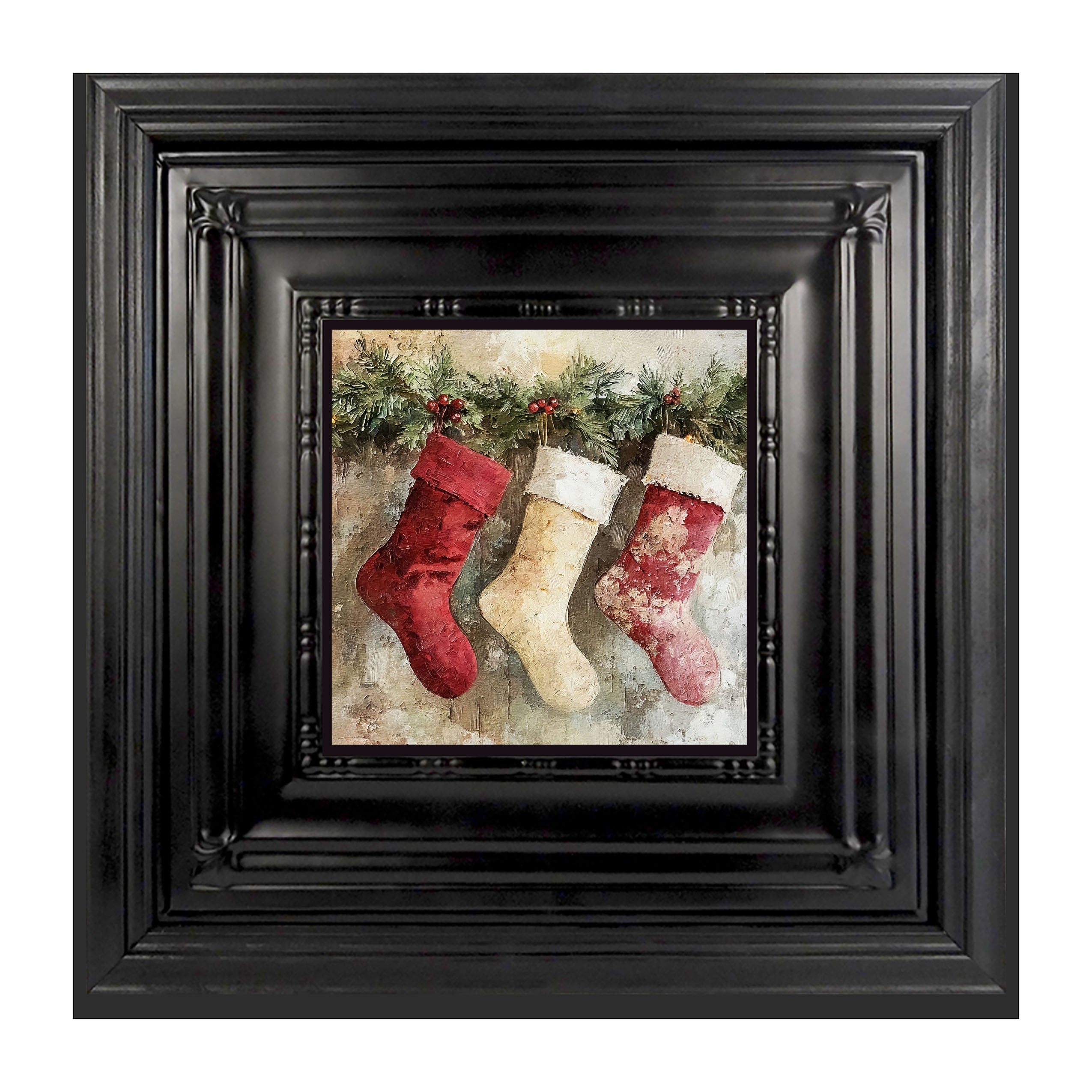 Rustic Red and White Stockings