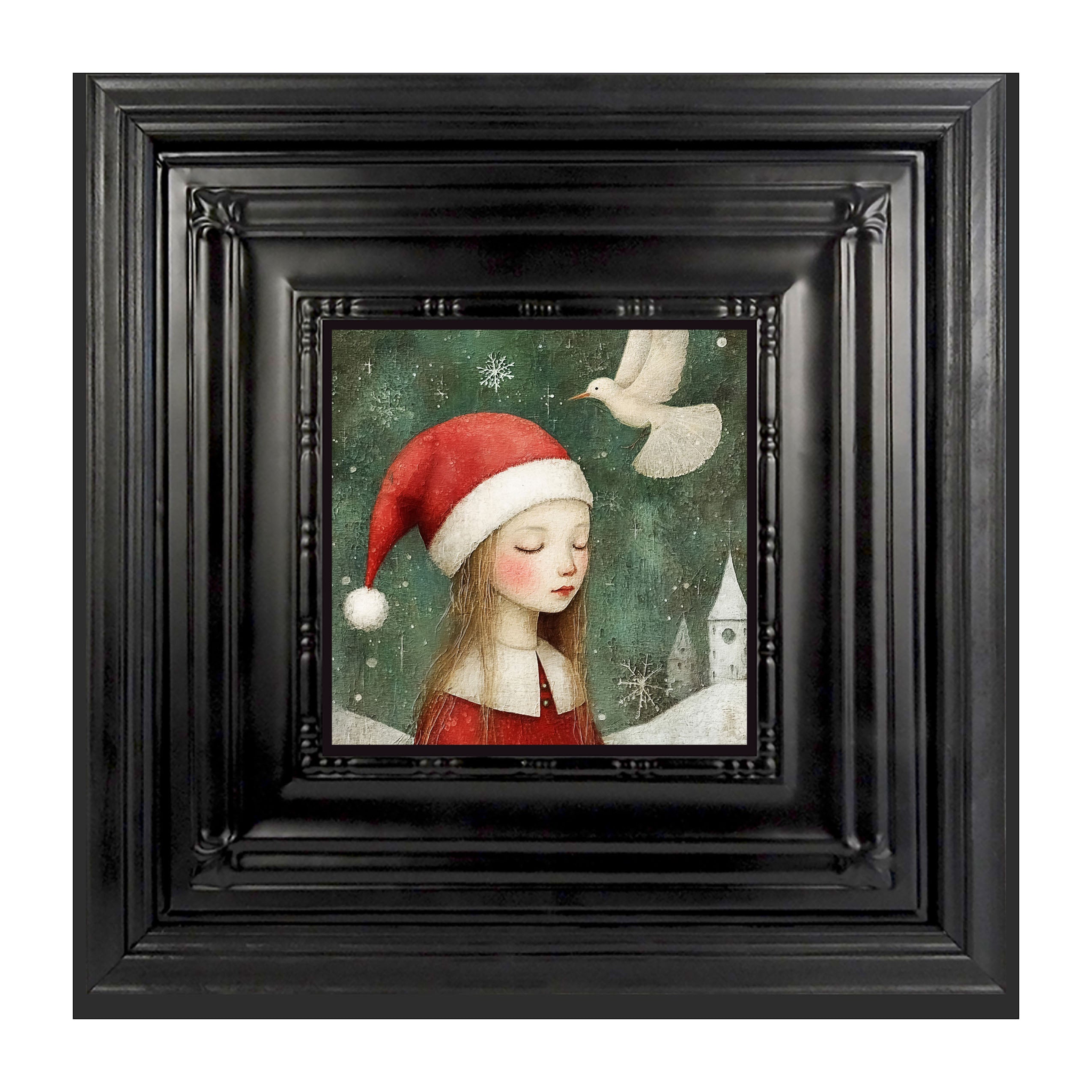 Christmas girl with dove