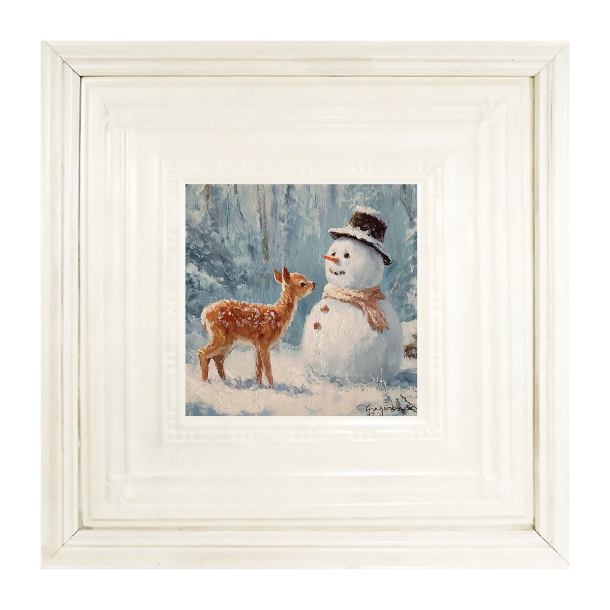 Deer with Snowman Friend