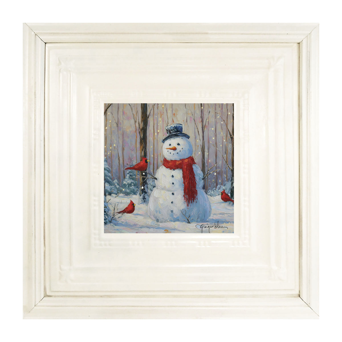Snowman with Cardinals