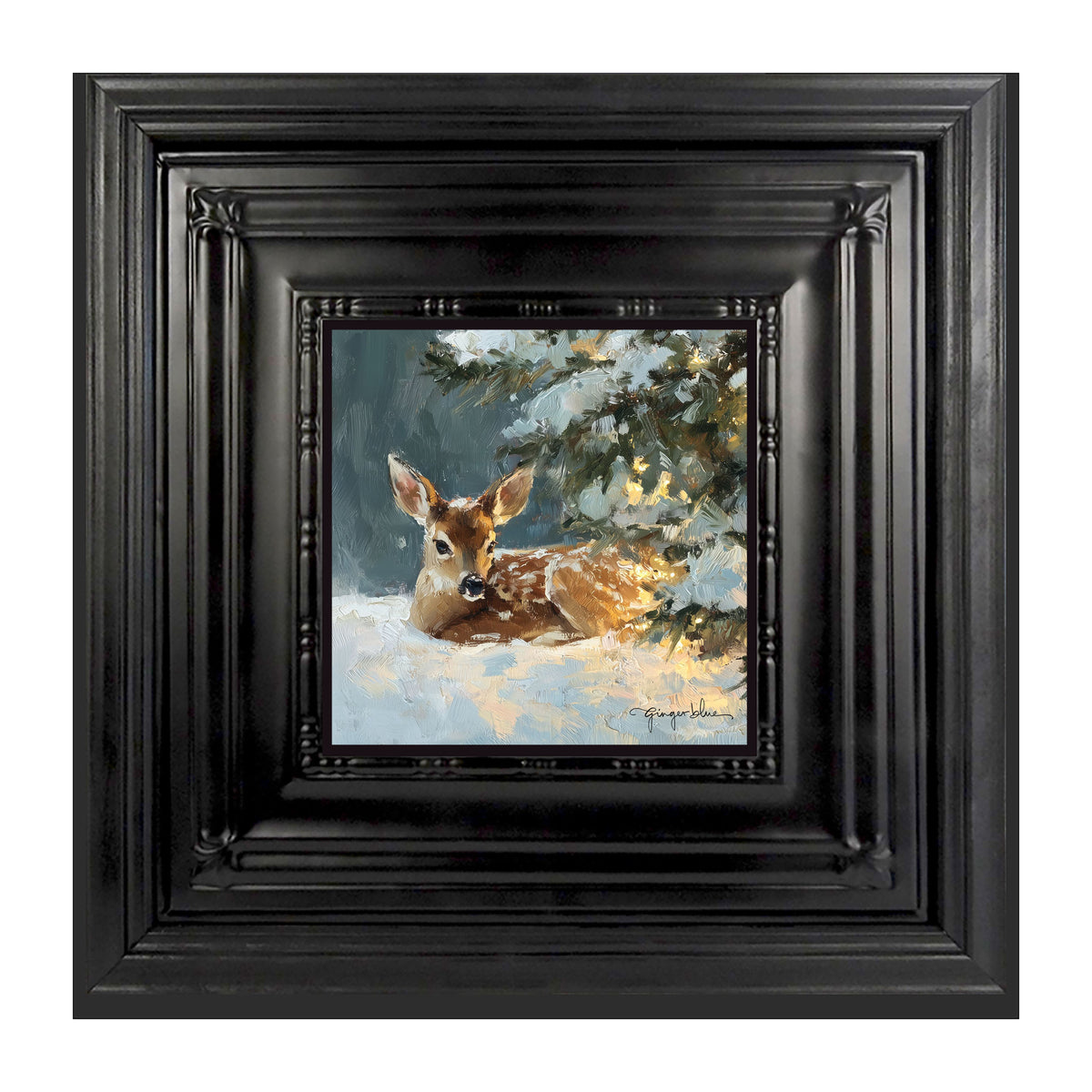 Deer resting near Pine Tree