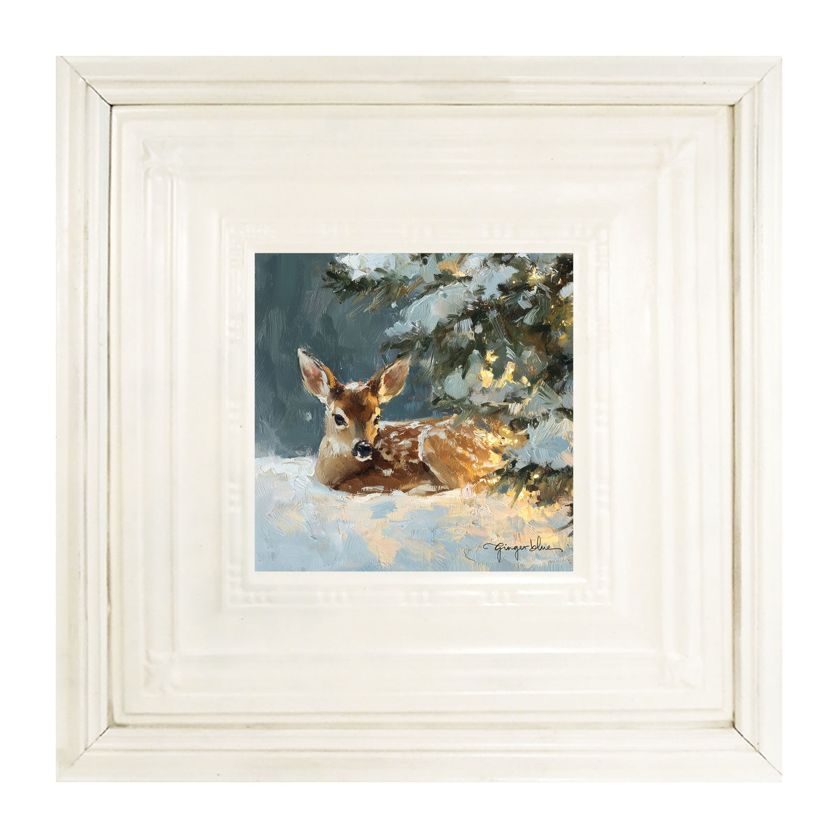 Deer resting near Pine Tree