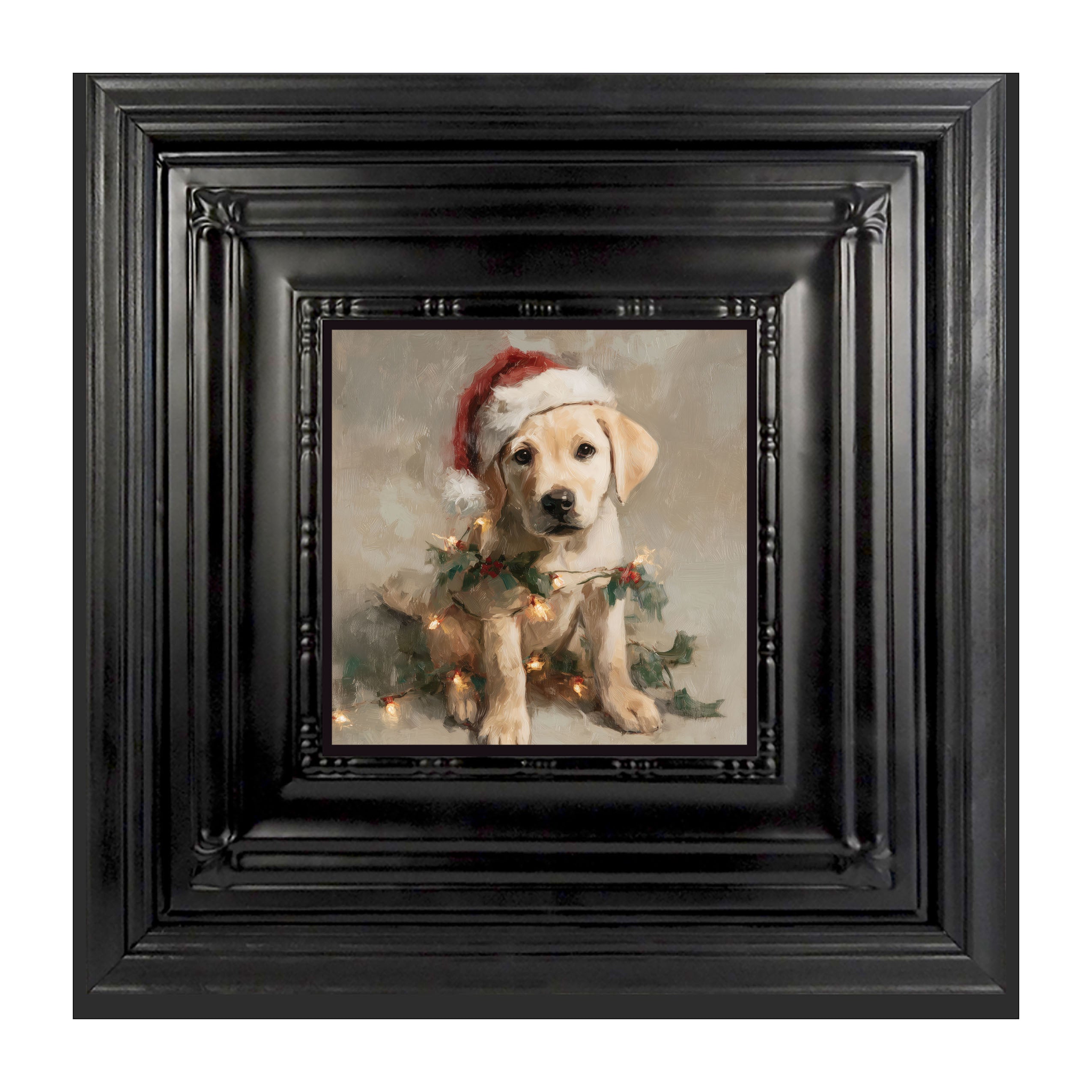 Christmas Lights with Labrador