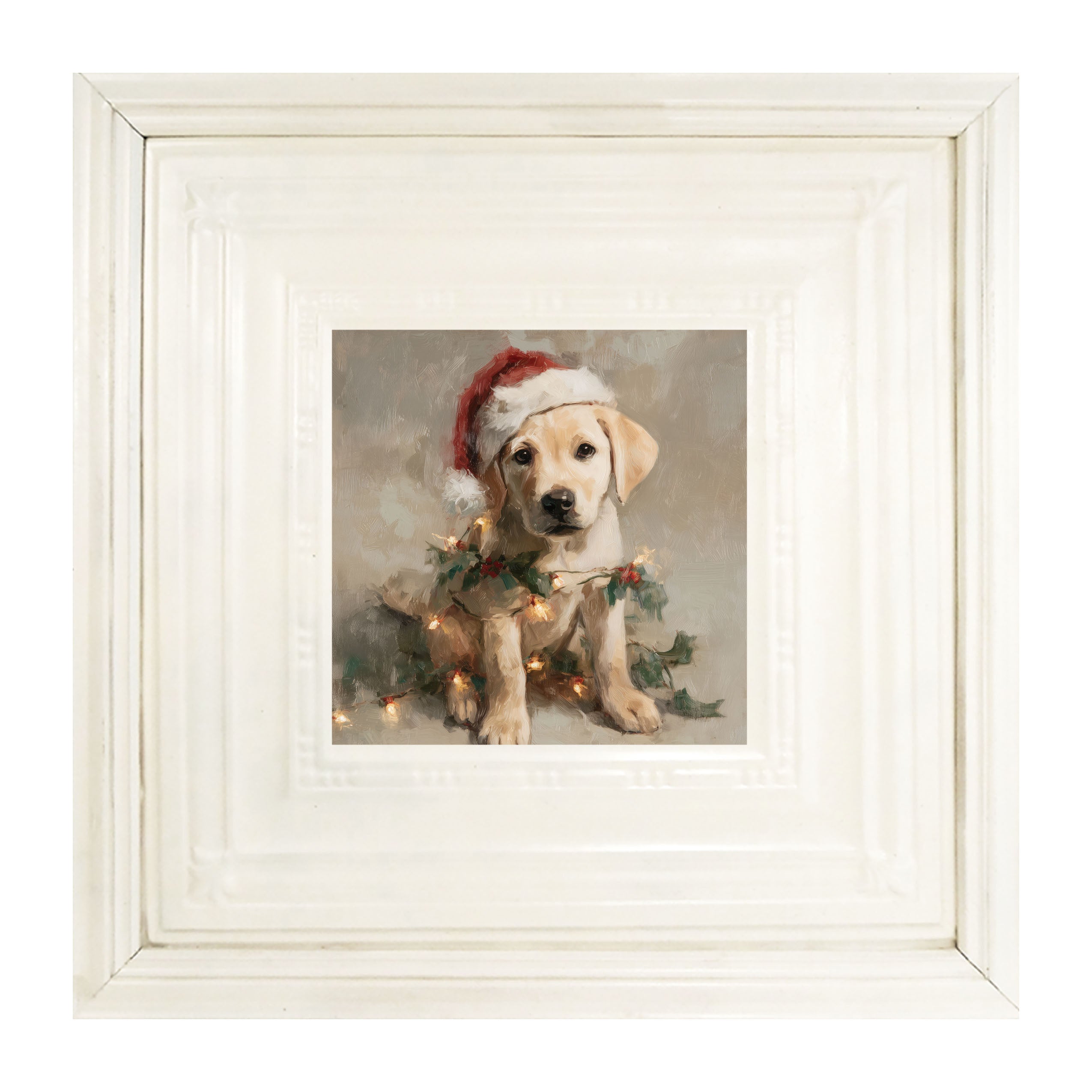 Christmas Lights with Labrador