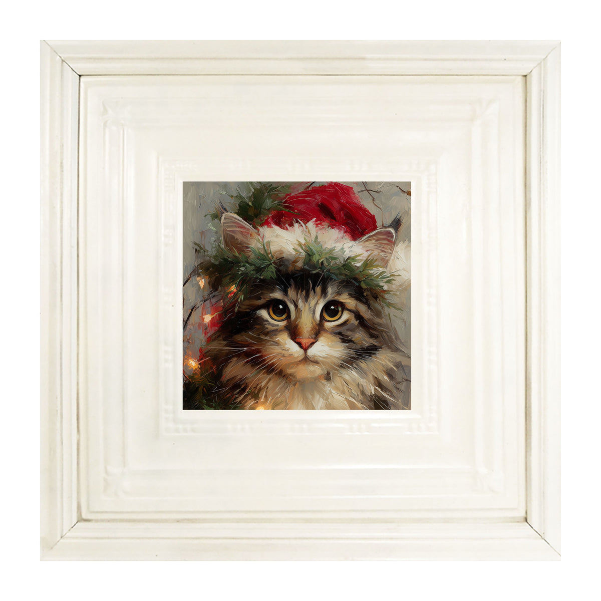 Christmas Lights with Furry Cat