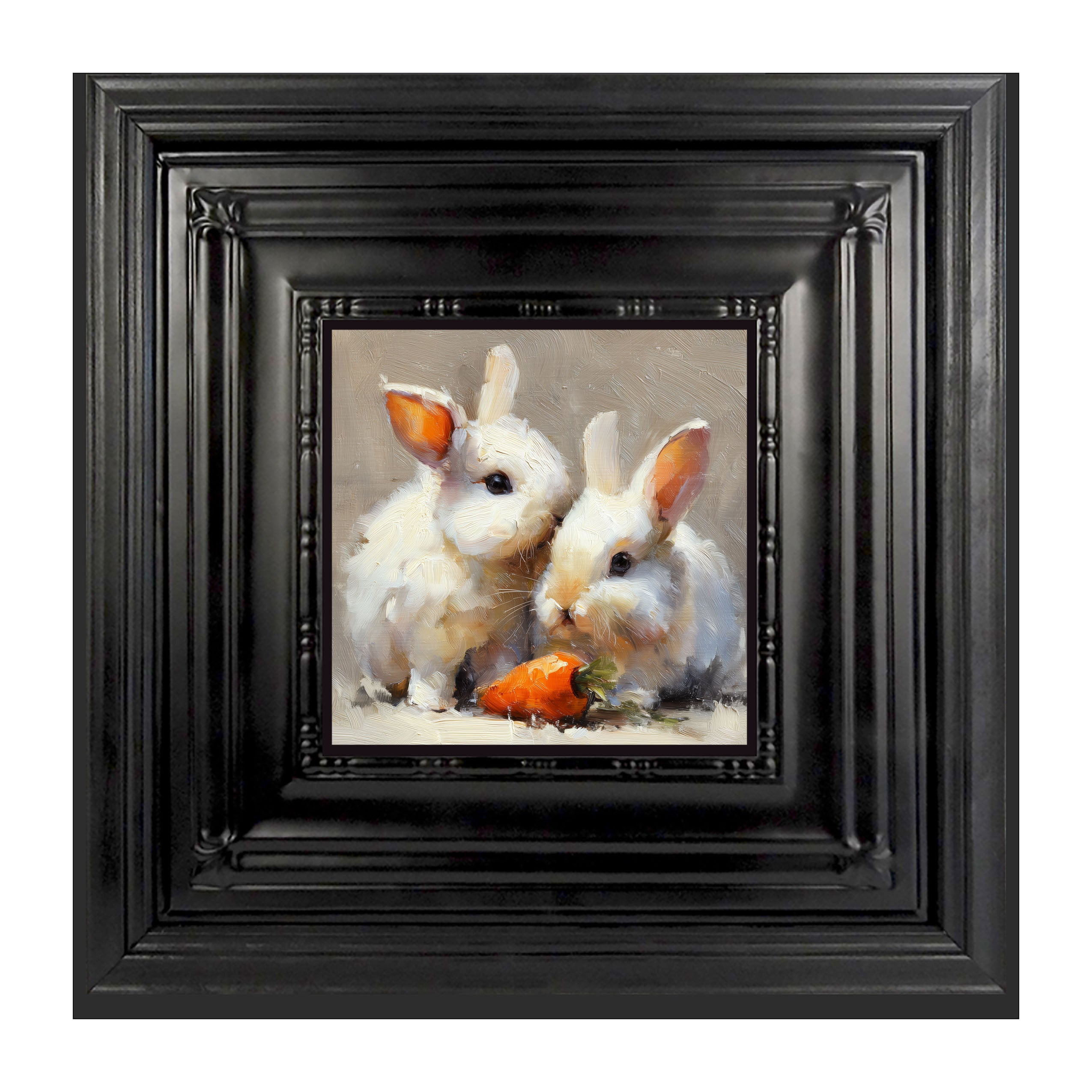 Two Bunnies with Carrot