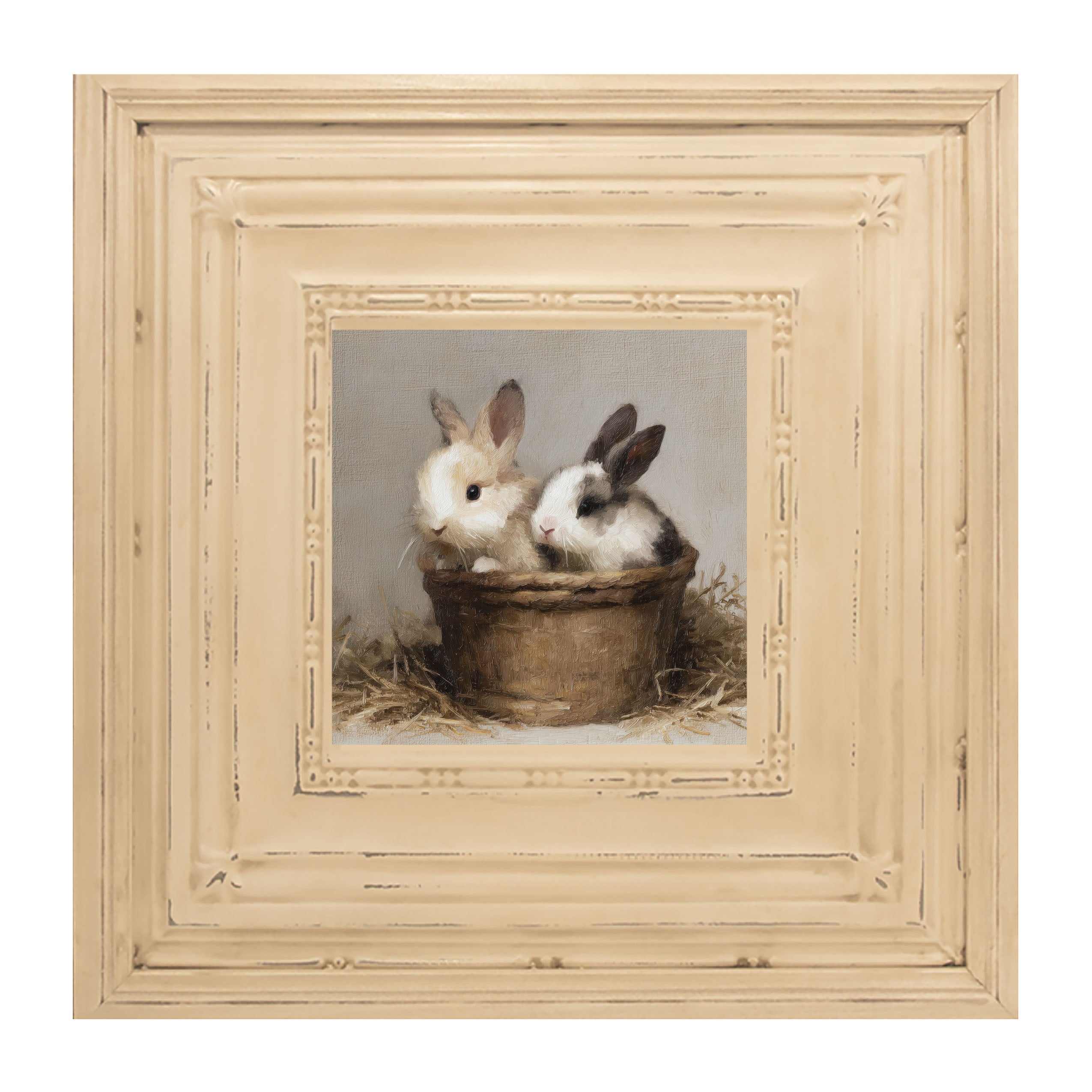 Easter Basket - Two Bunnies
