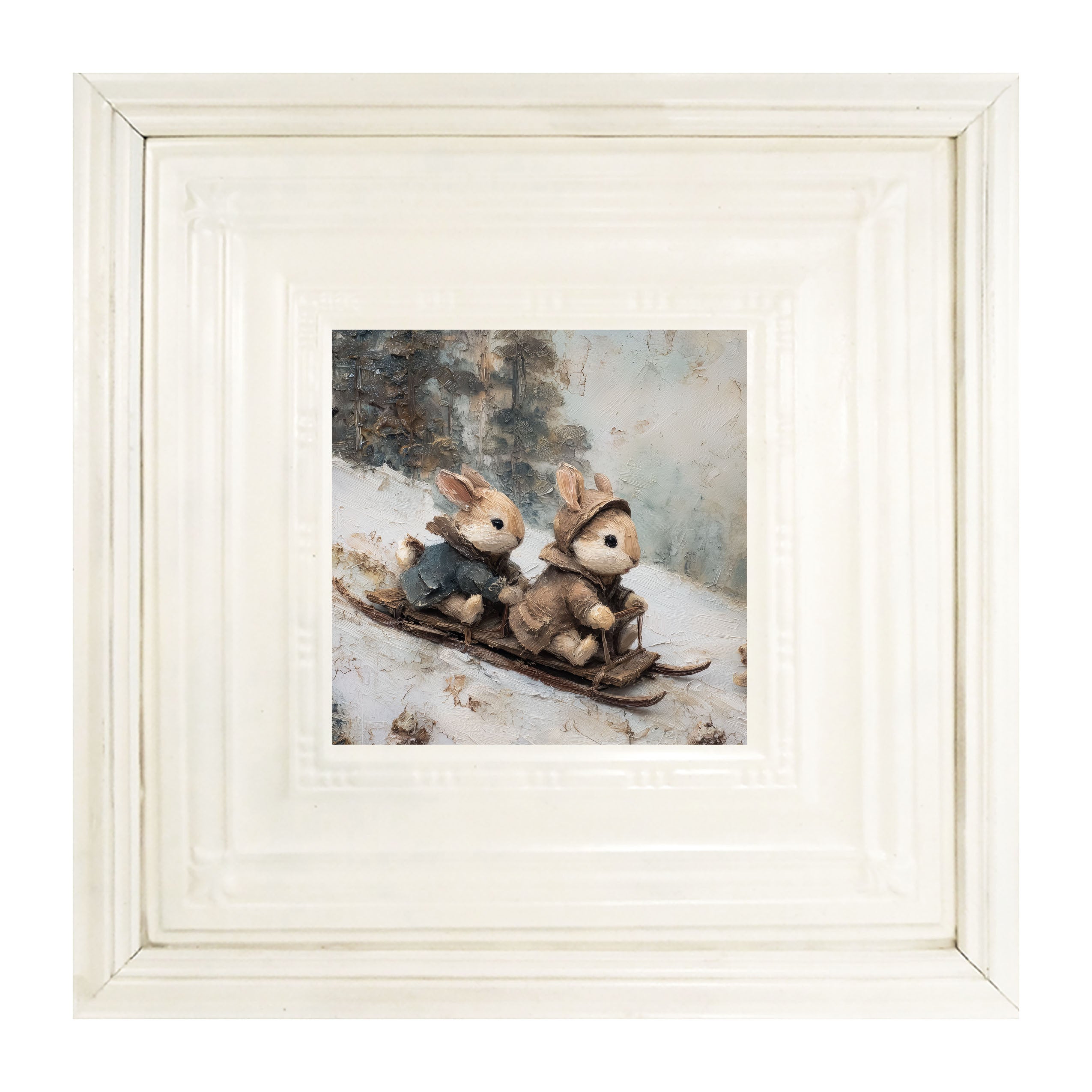 Bunnies Sledding