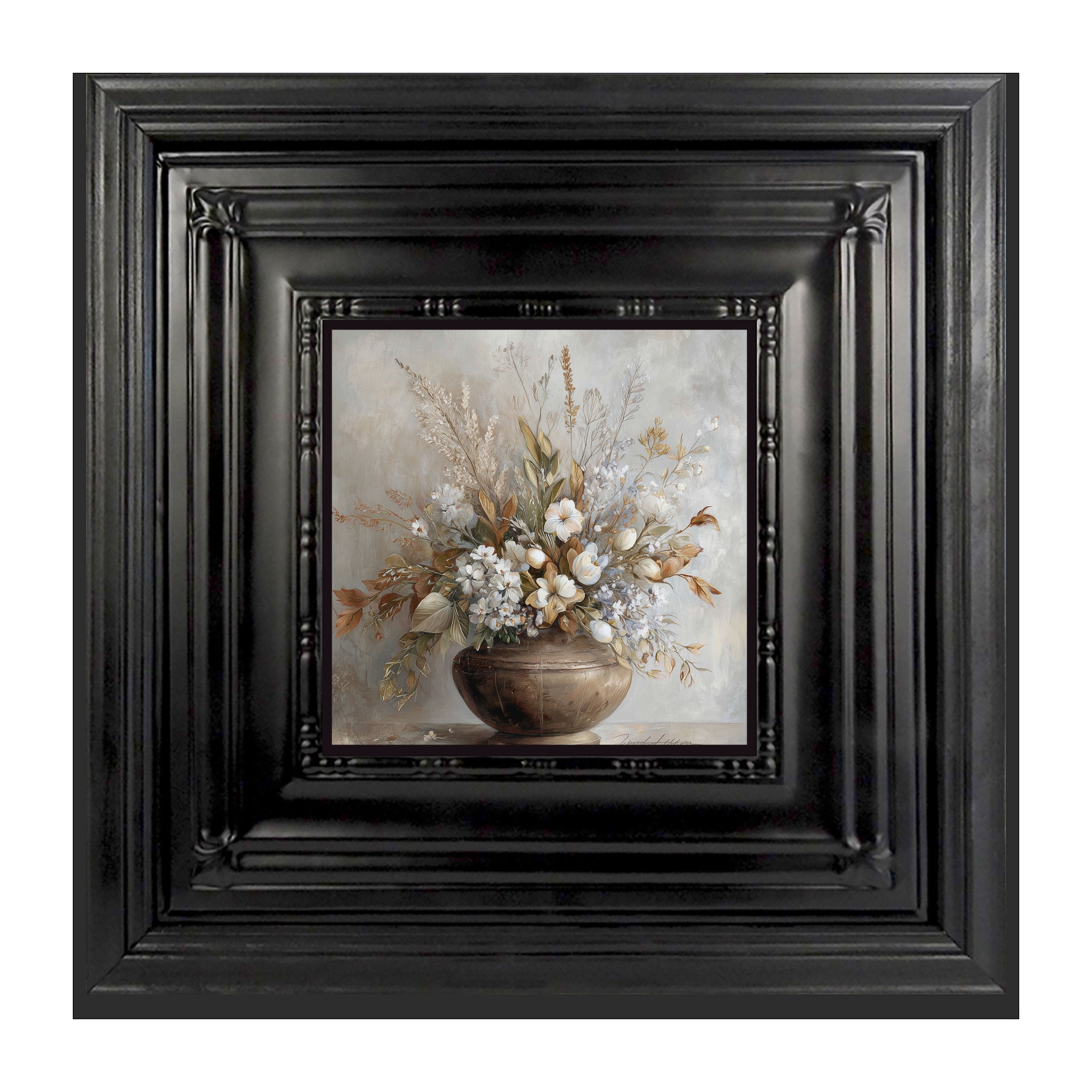 Copper Vase with Floral Bouquet