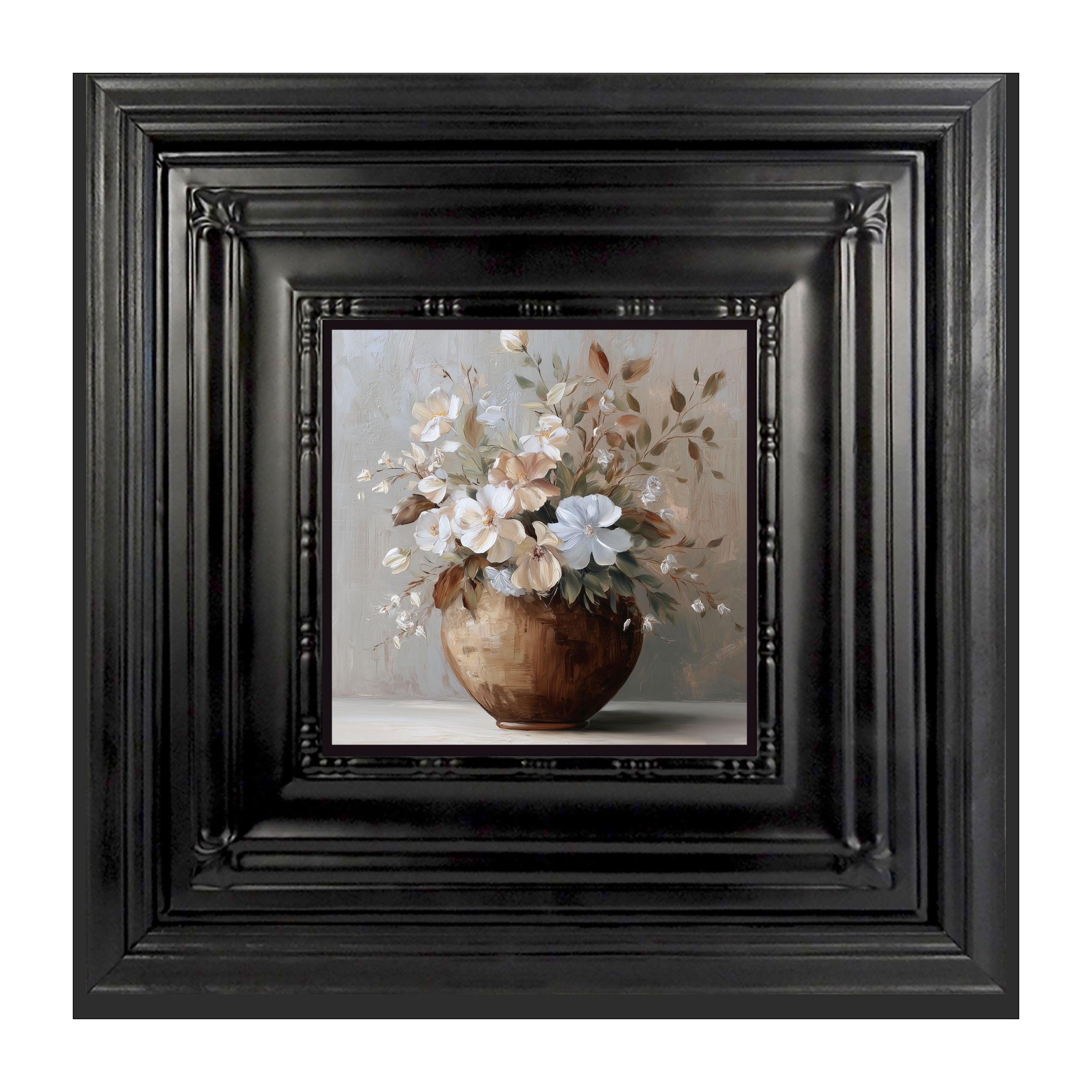 Copper Vase with Blooming Flowers
