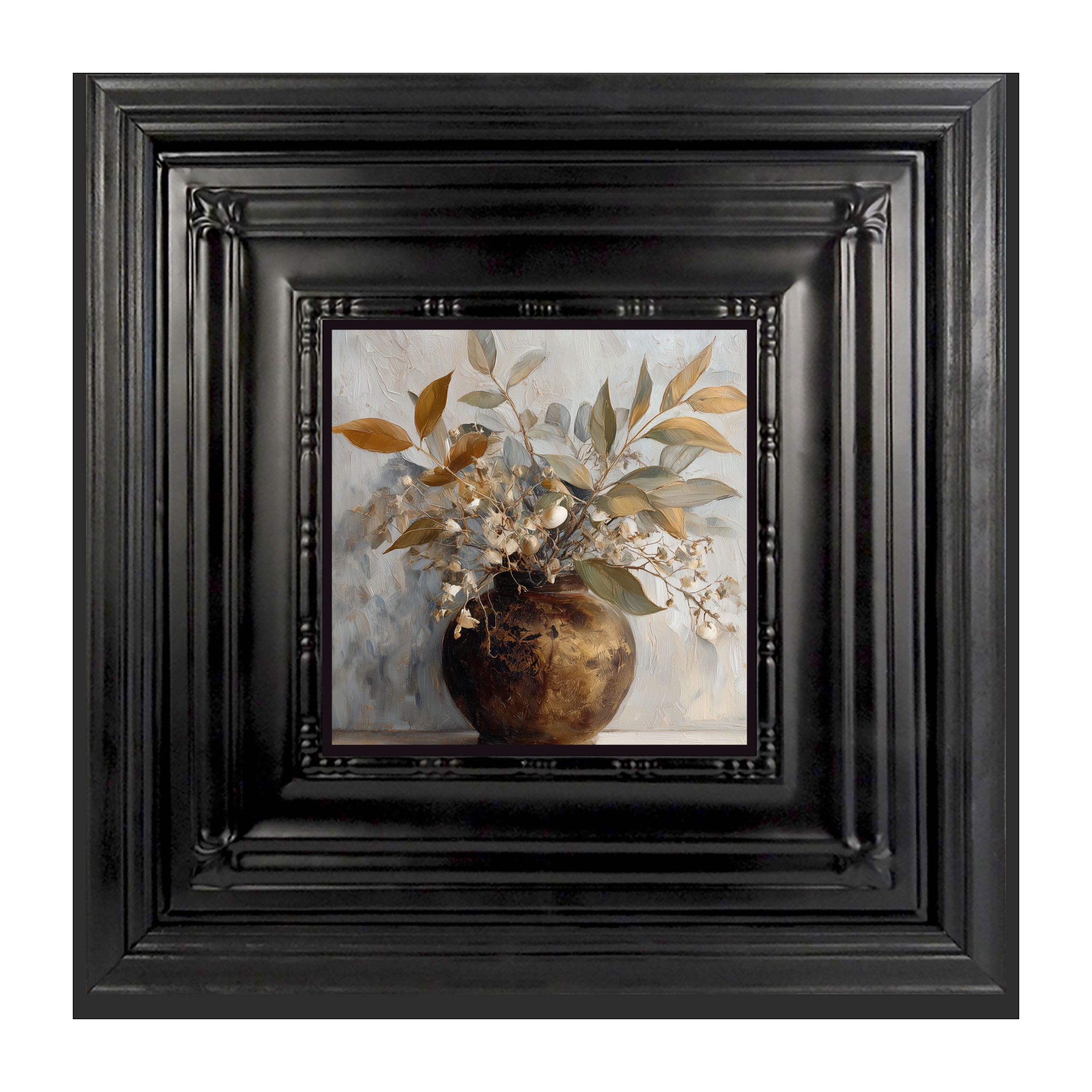 Copper Vase with Leafy Bouquet