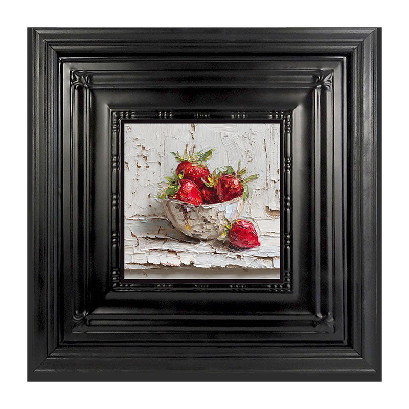 Sideboard Still Life - White Table with Bowl of Strawberries