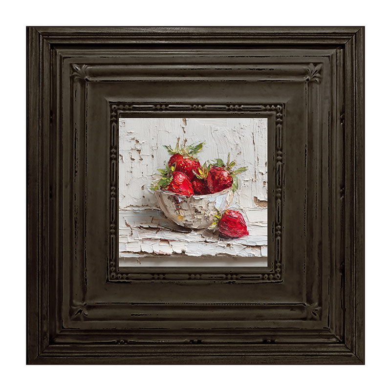 Sideboard Still Life - White Table with Bowl of Strawberries