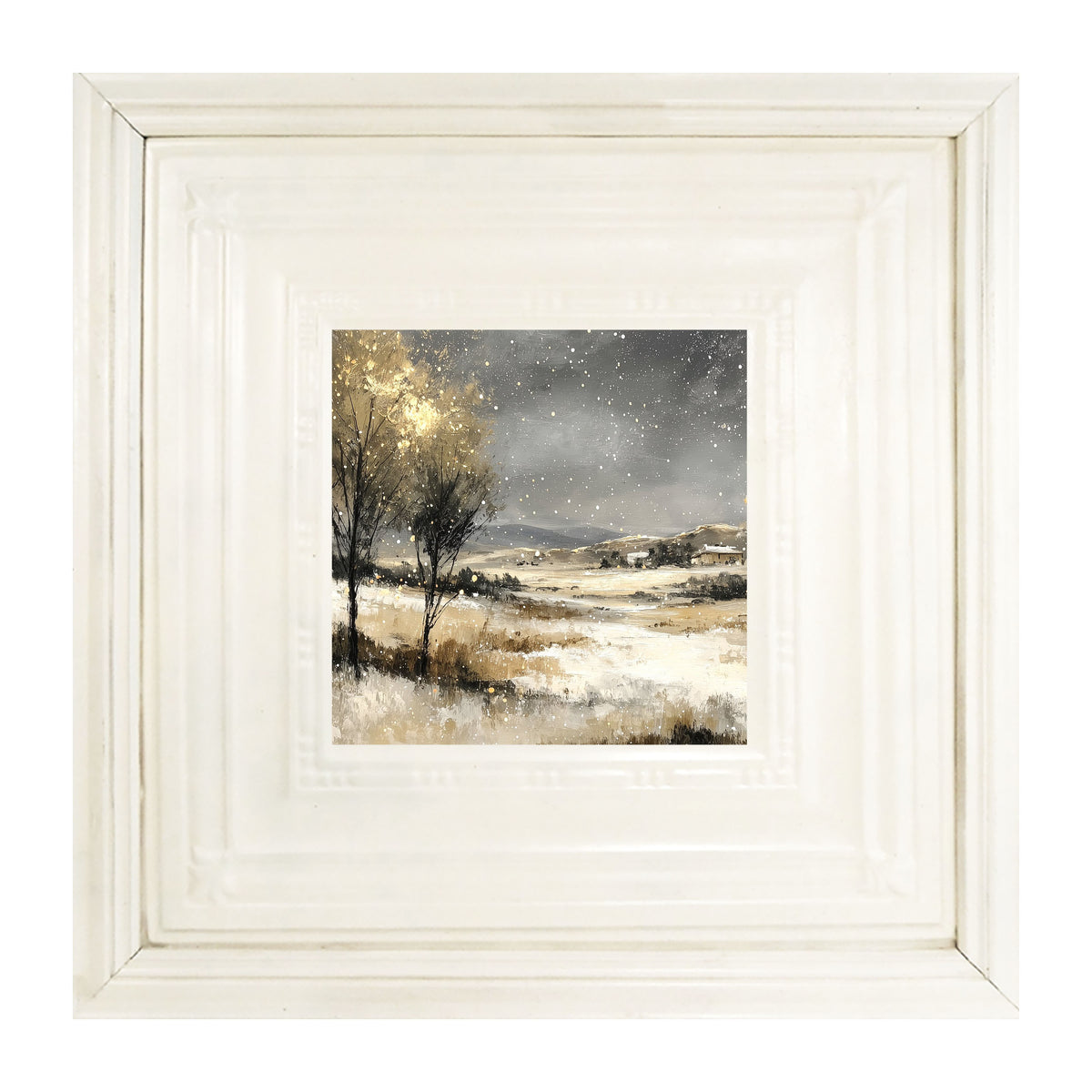 Snow Falling on a Field