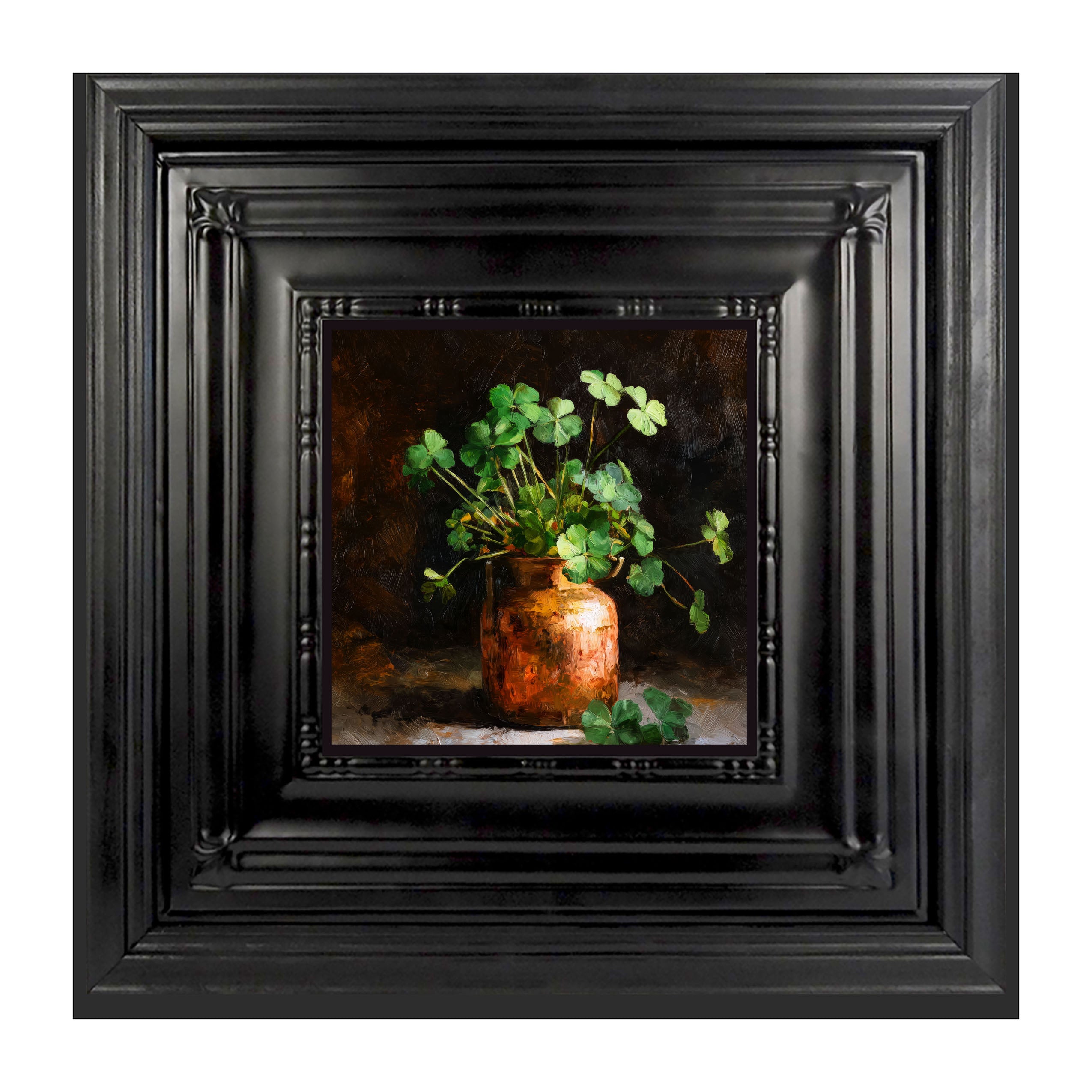 Copper Jar with Clovers