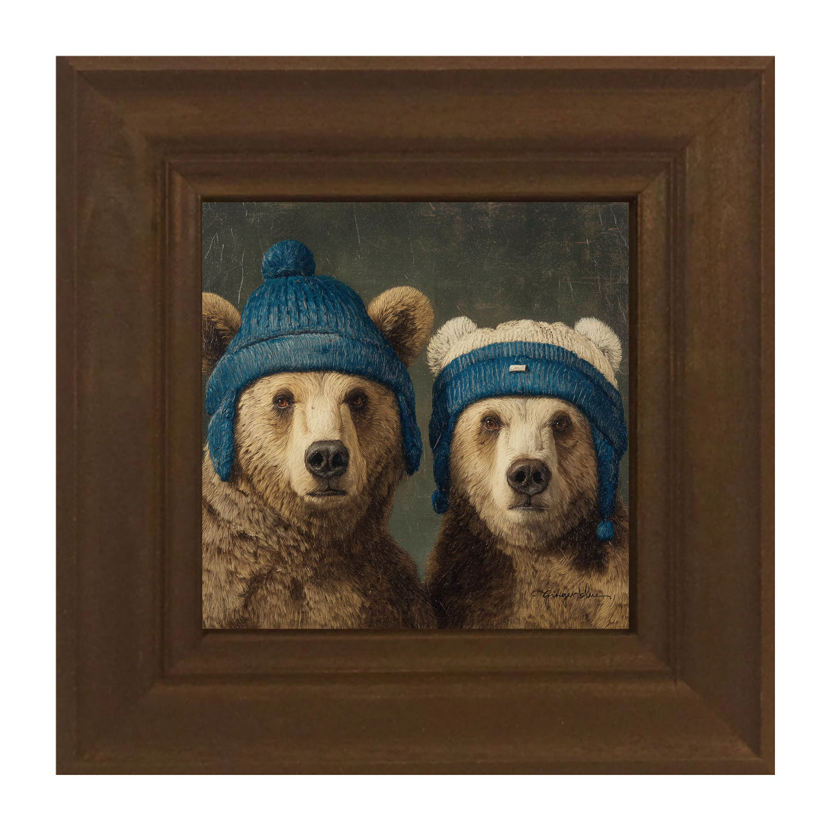 Knitted Blue Hat Bears