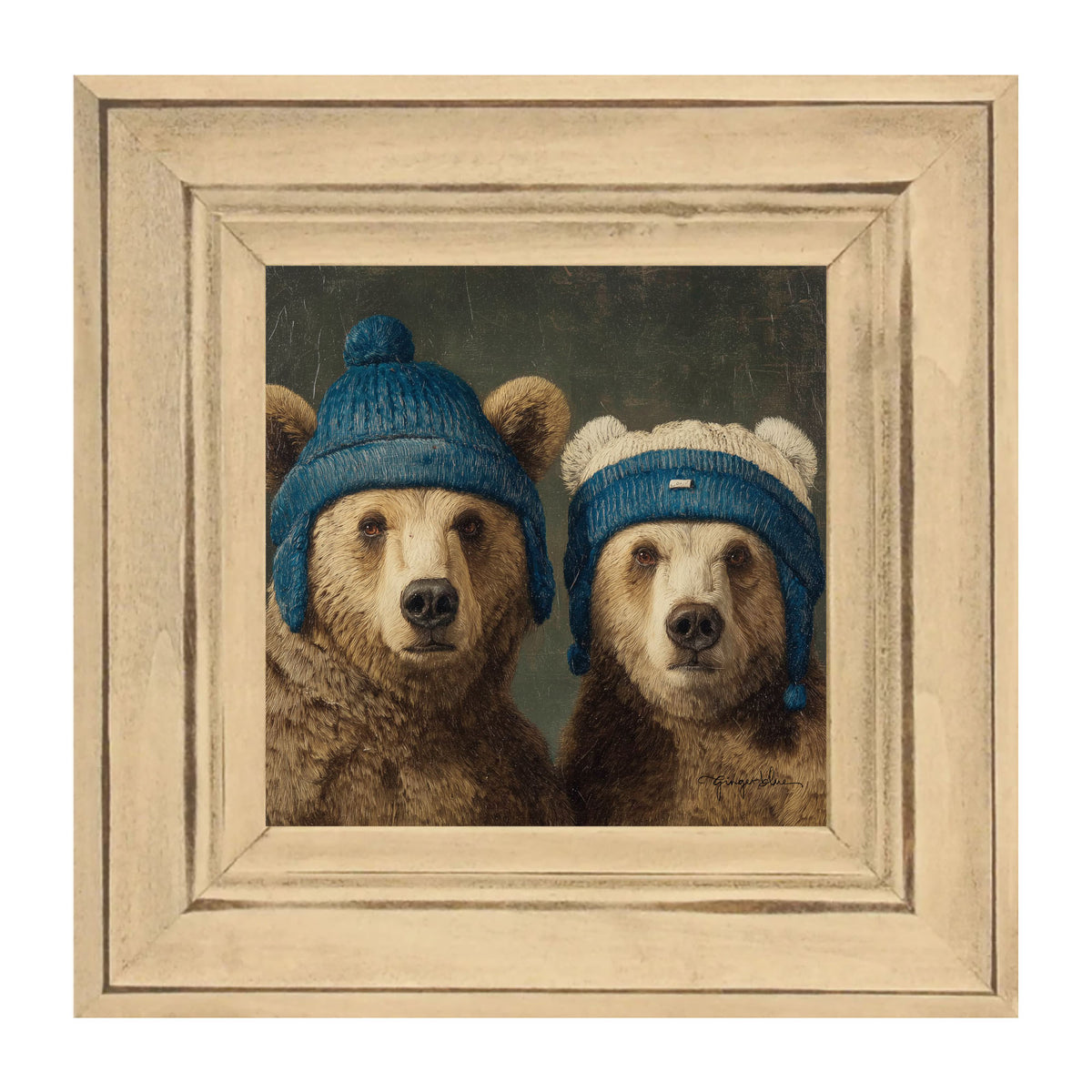 Knitted Blue Hat Bears