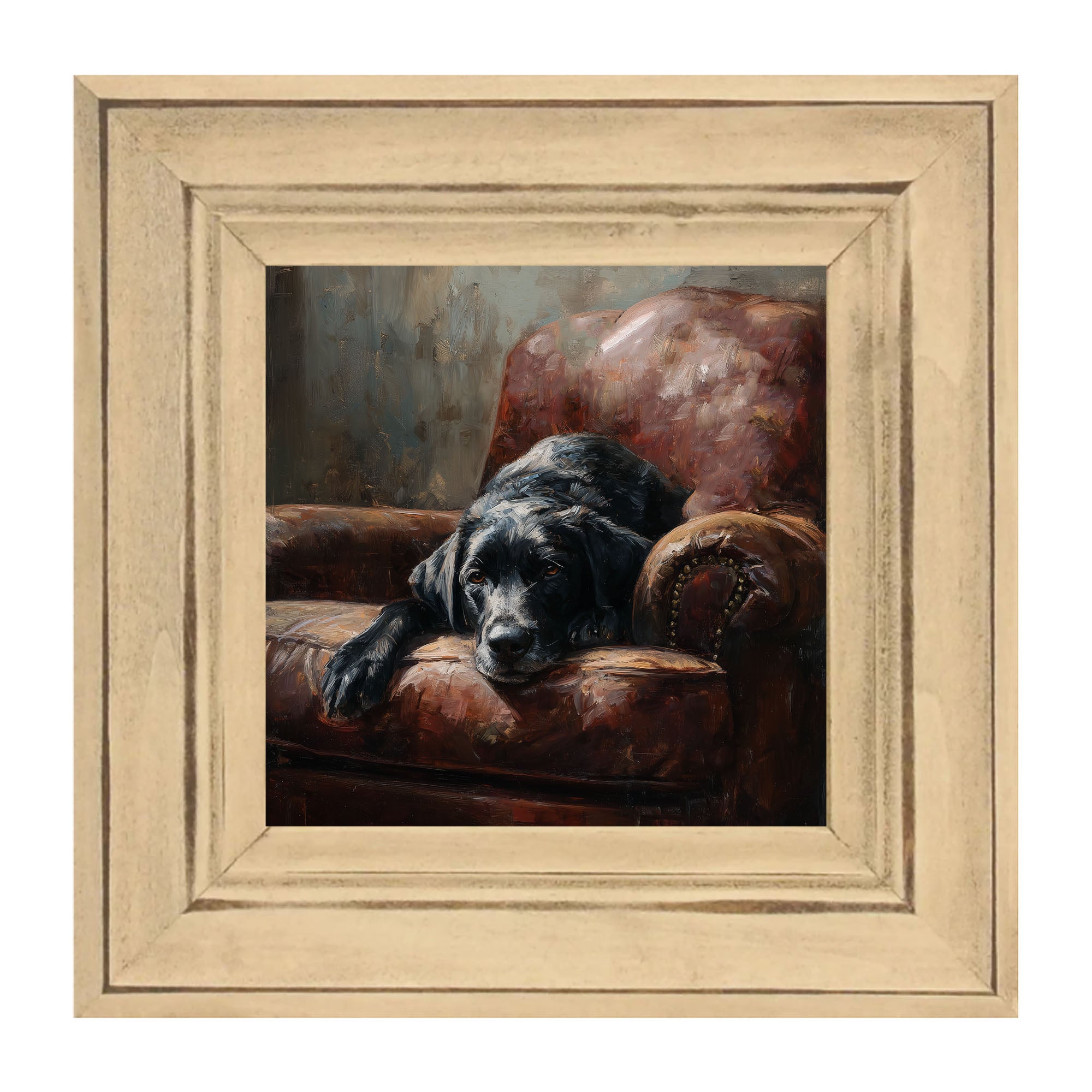 Armchair with Black Lab