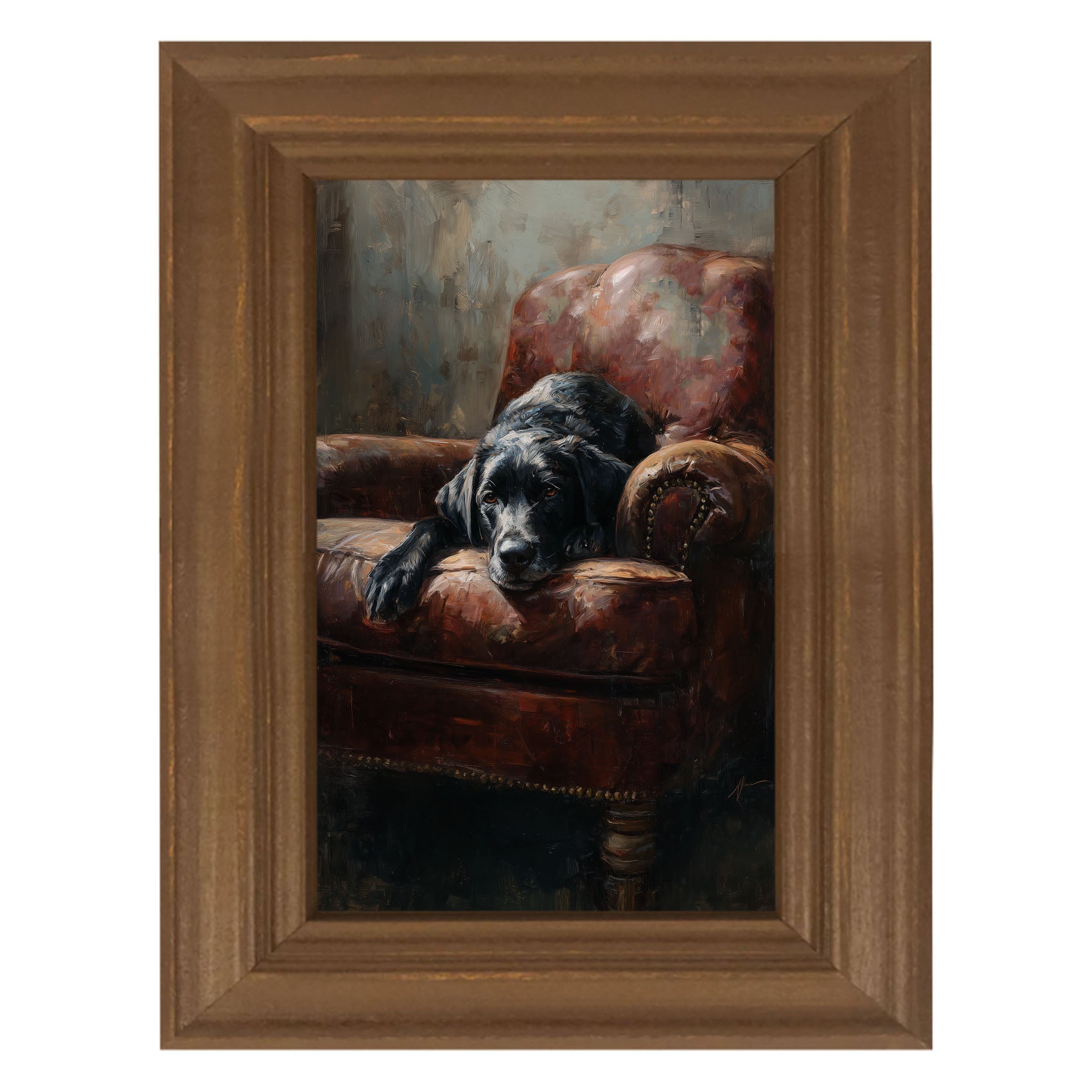 Armchair with Black Lab