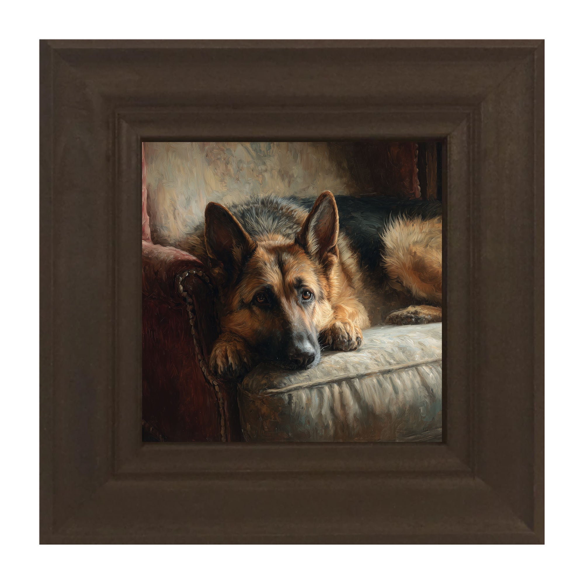 Armchair with German Shepard