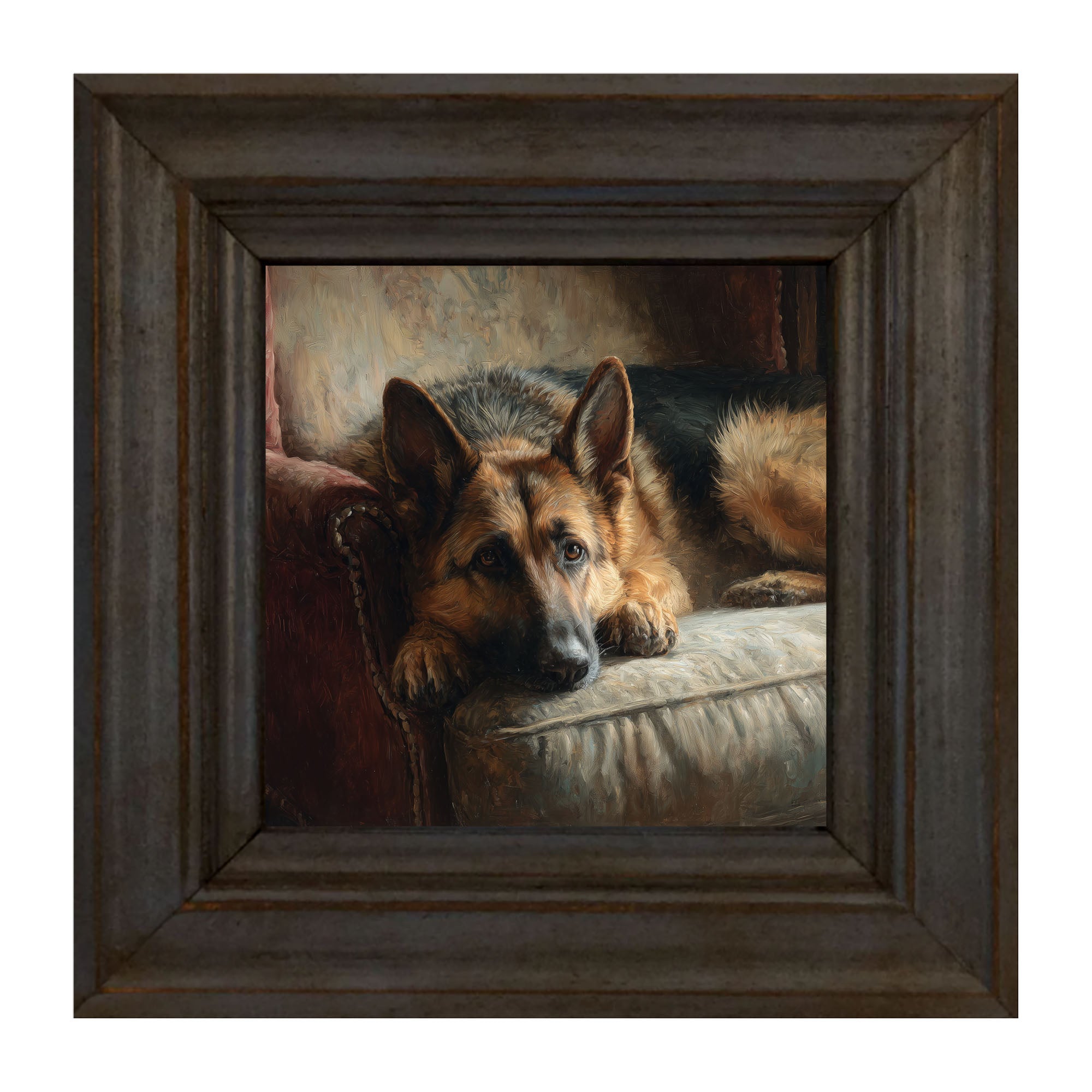 Armchair with German Shepard