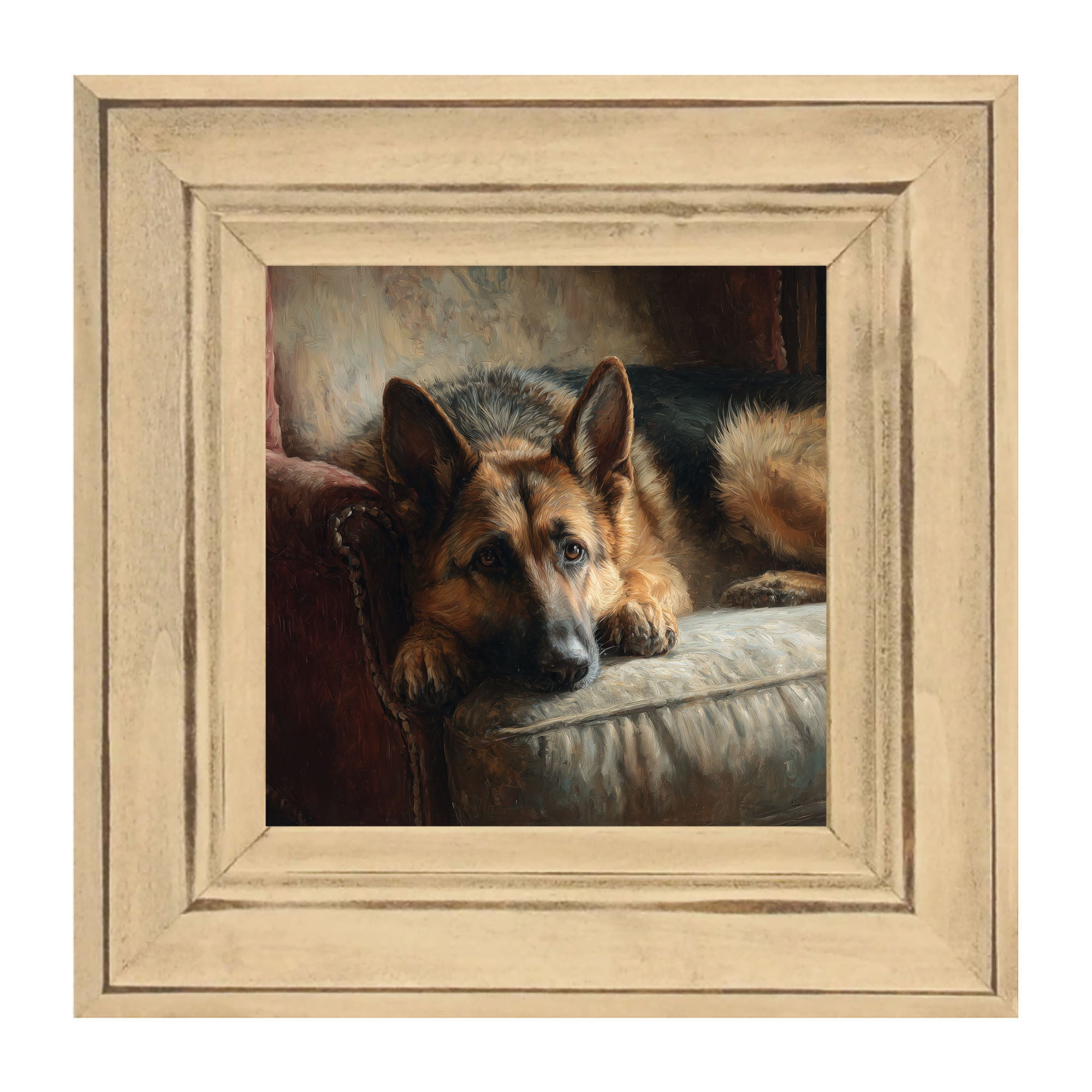 Armchair with German Shepard