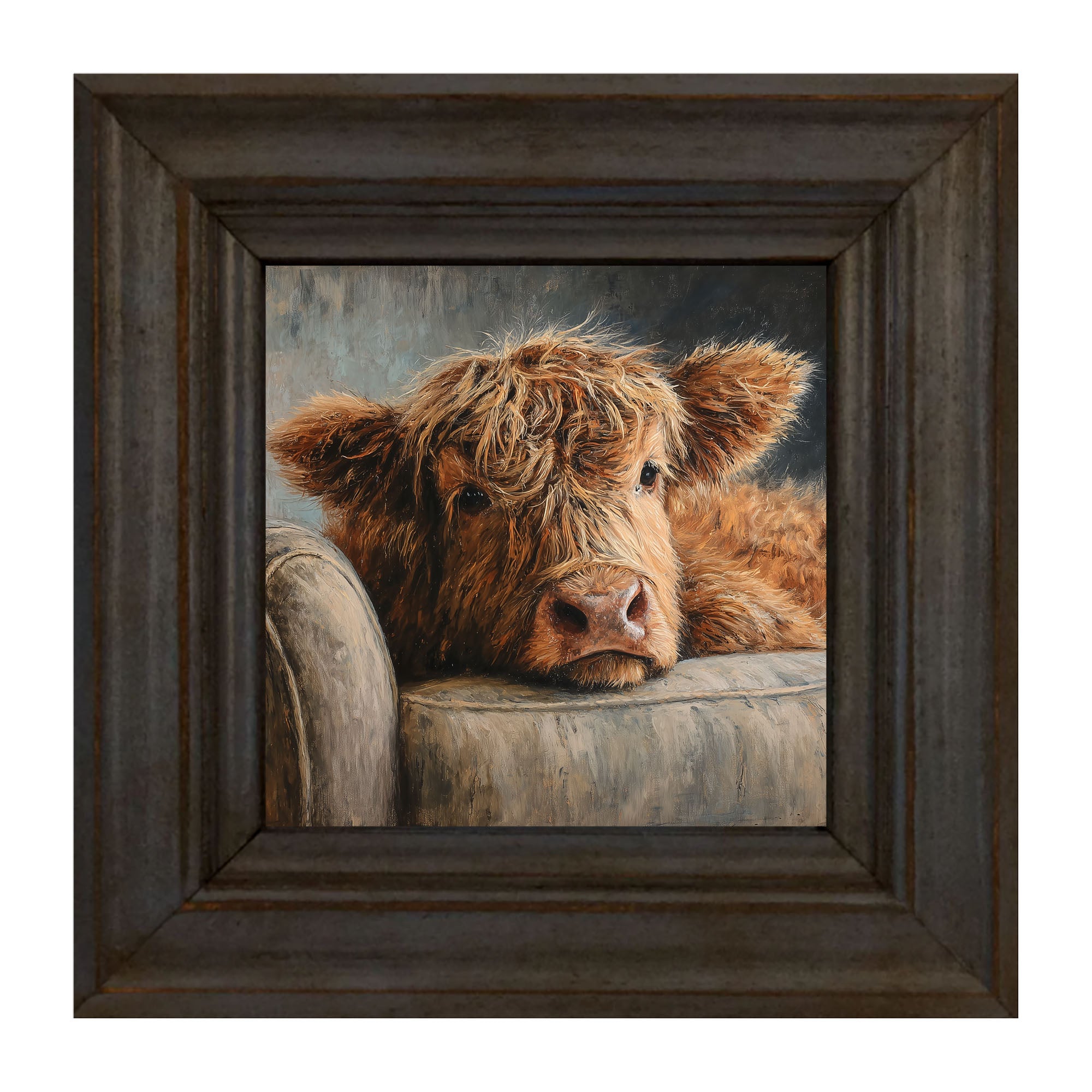 Armchair with Highland Cow