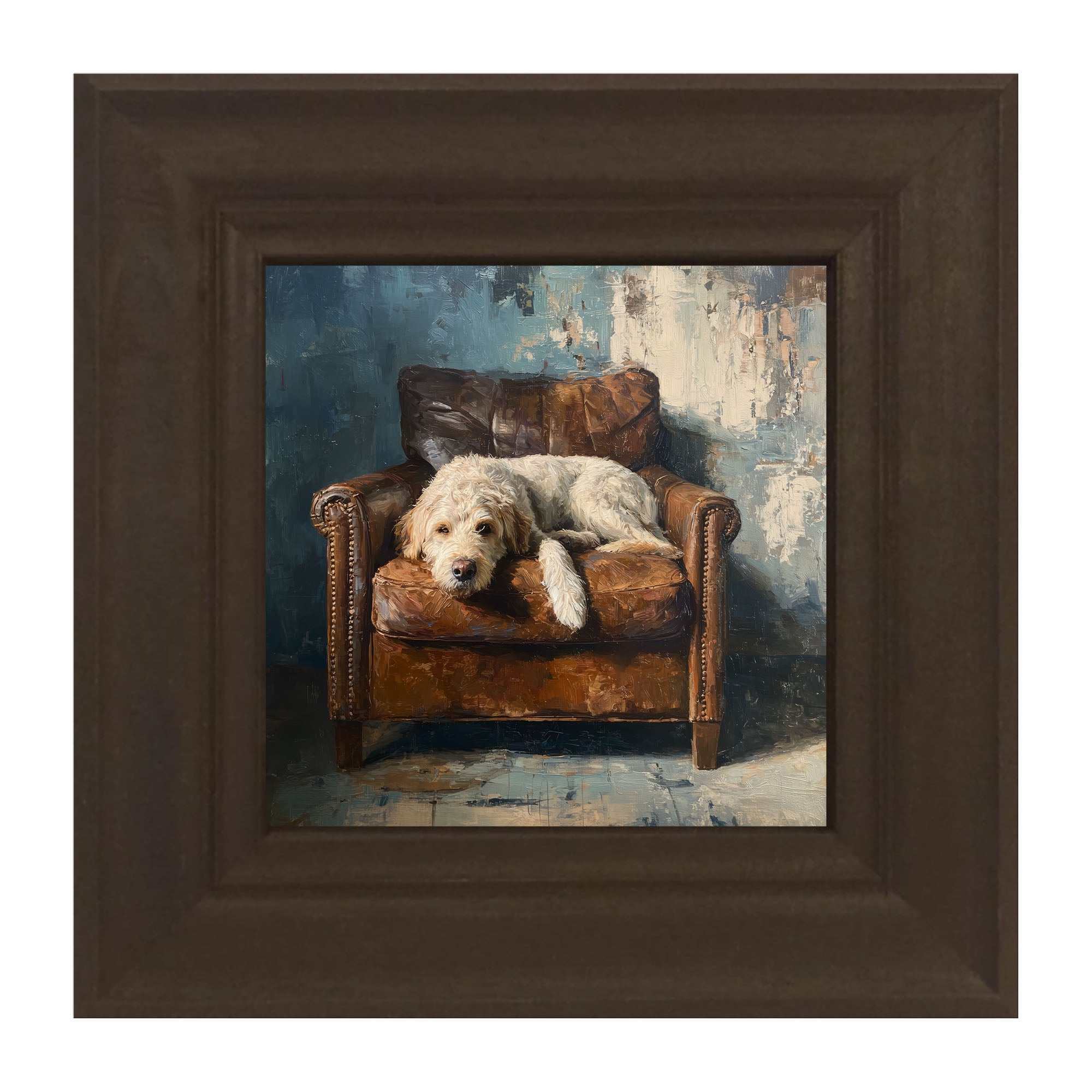 Armchair with Resting Labradoodle