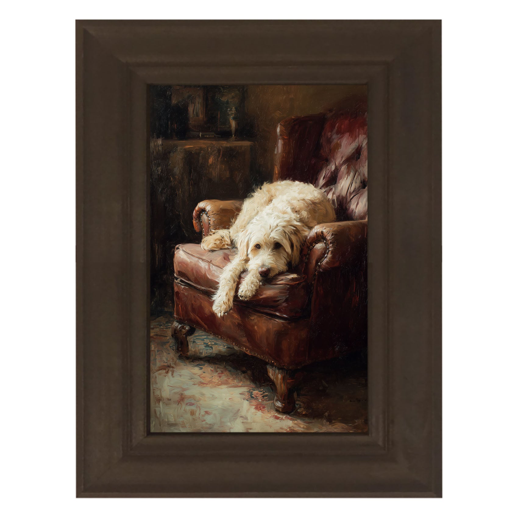 Armchair with Labradoodle