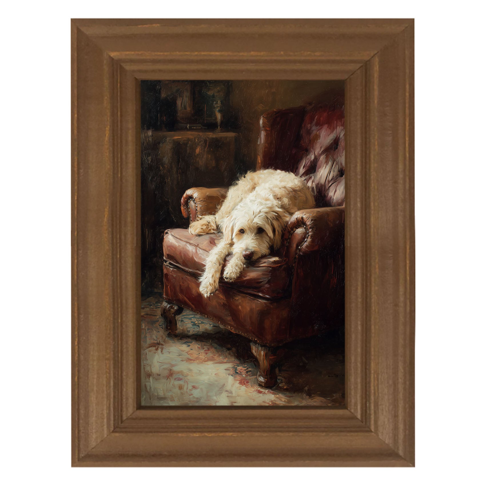 Armchair with Labradoodle