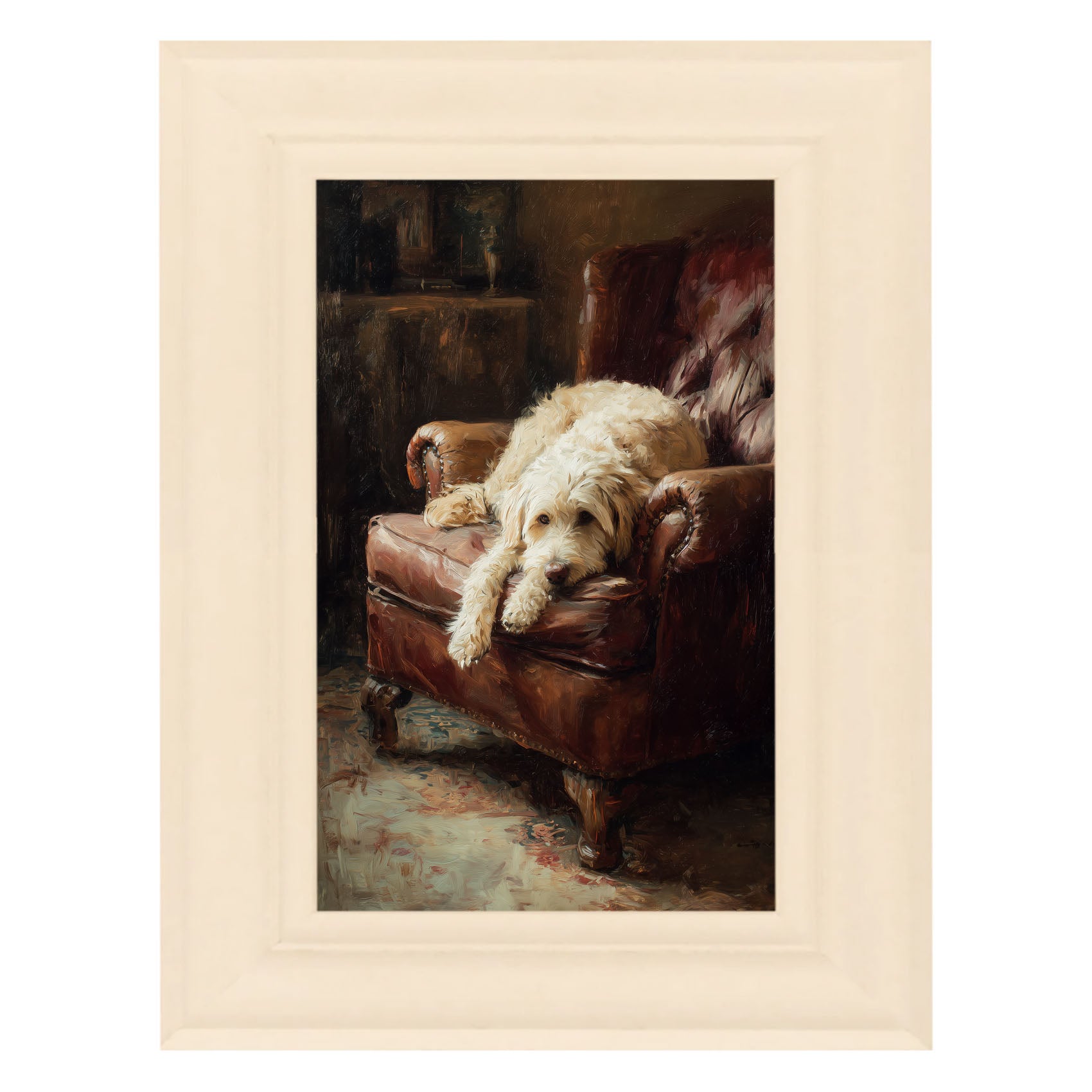 Armchair with Labradoodle