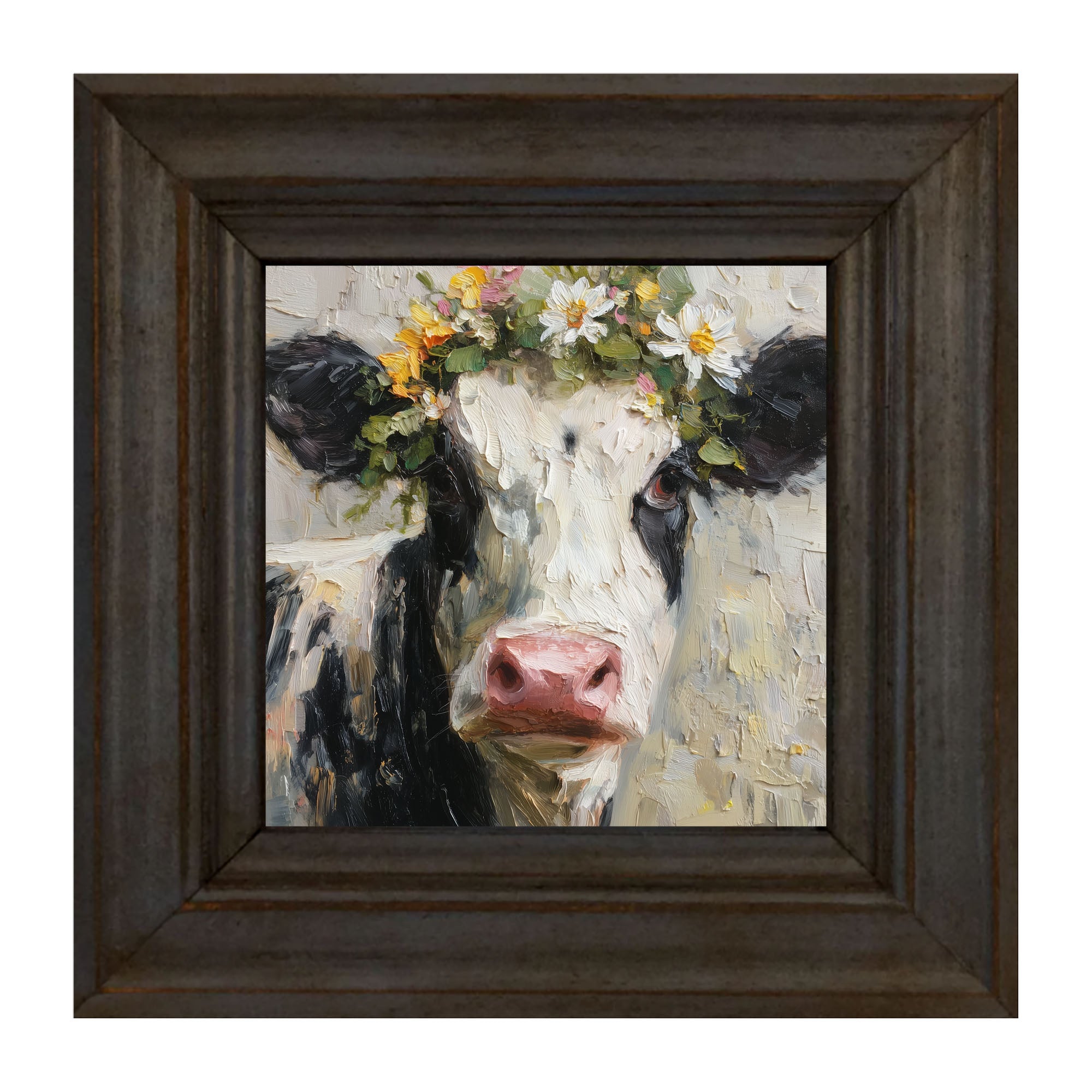 Spring Season Cow with Floral Crown