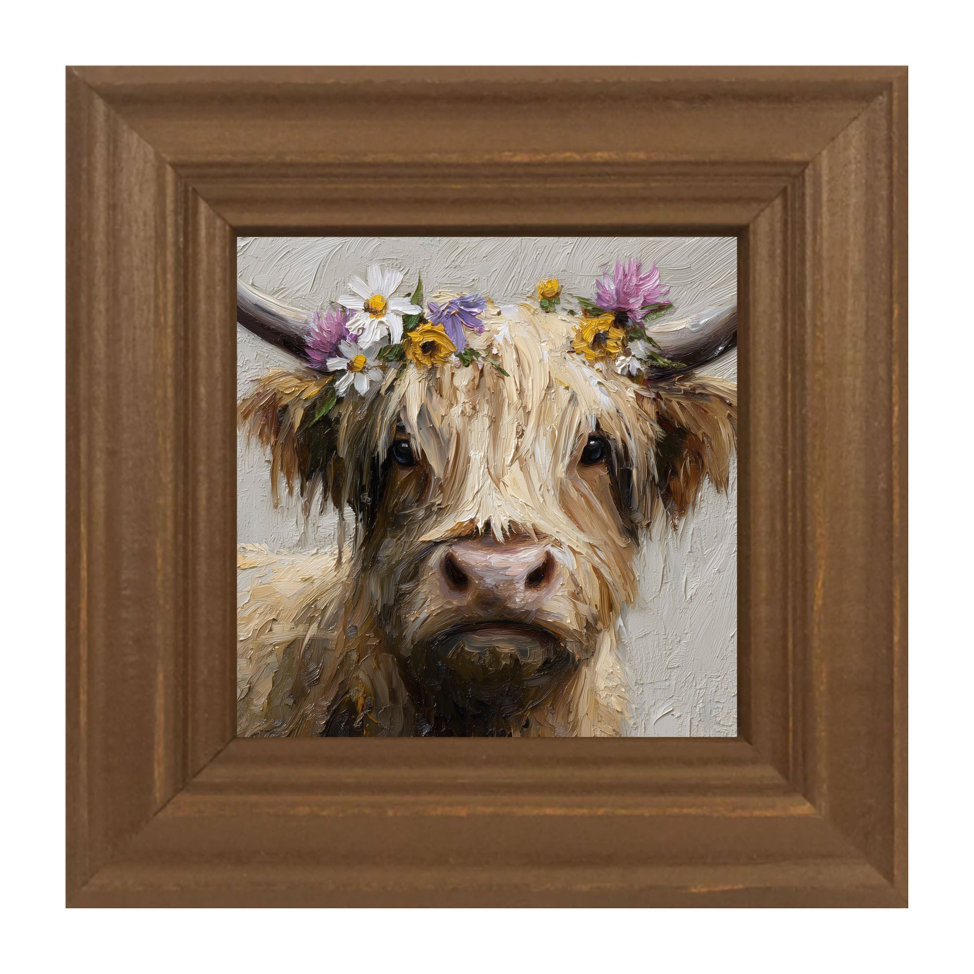 Spring Season Cow with Flowers in Hair
